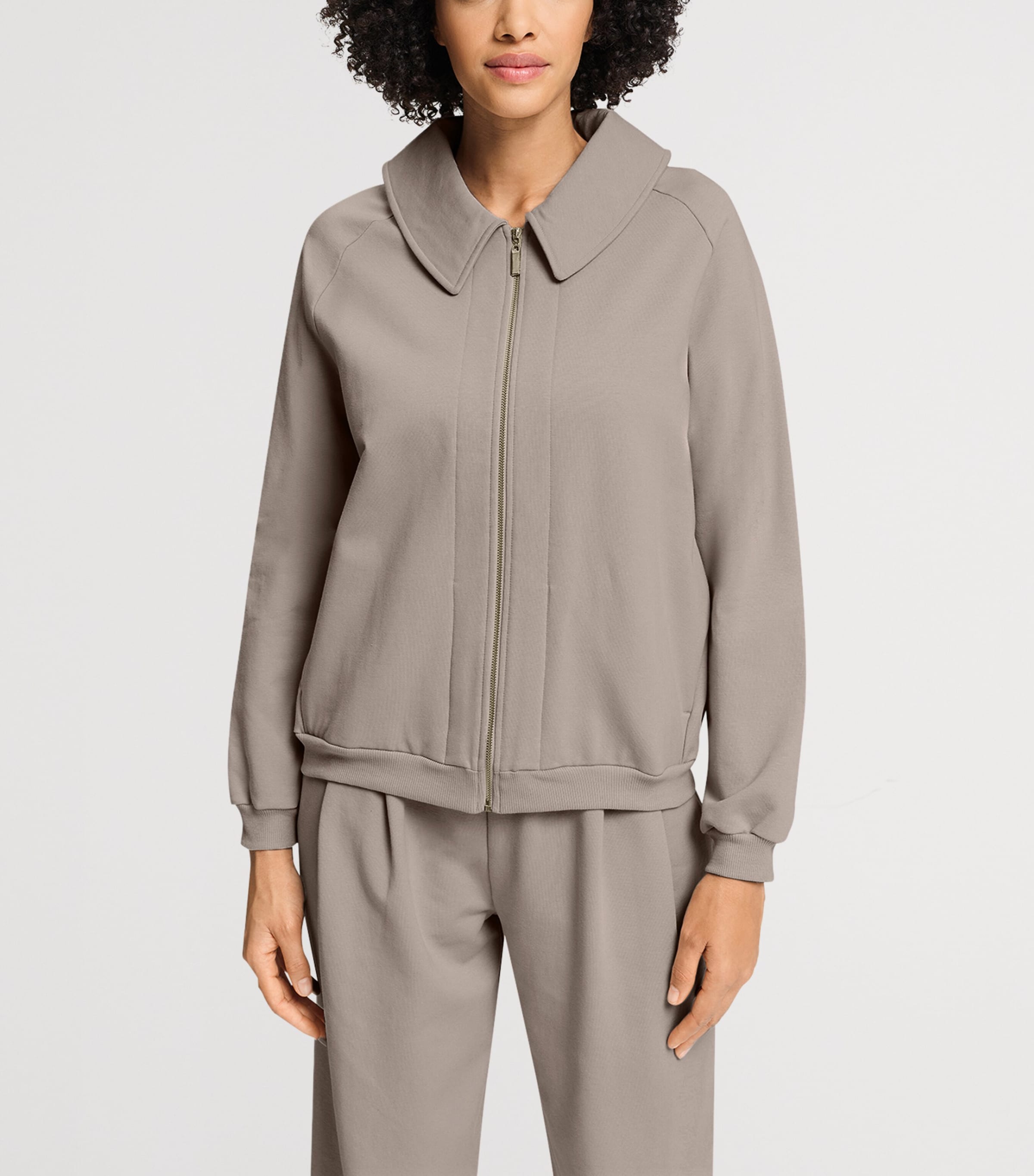 Hanro Womens Cotton Natural Living Cardigan Rose Grey Image 4