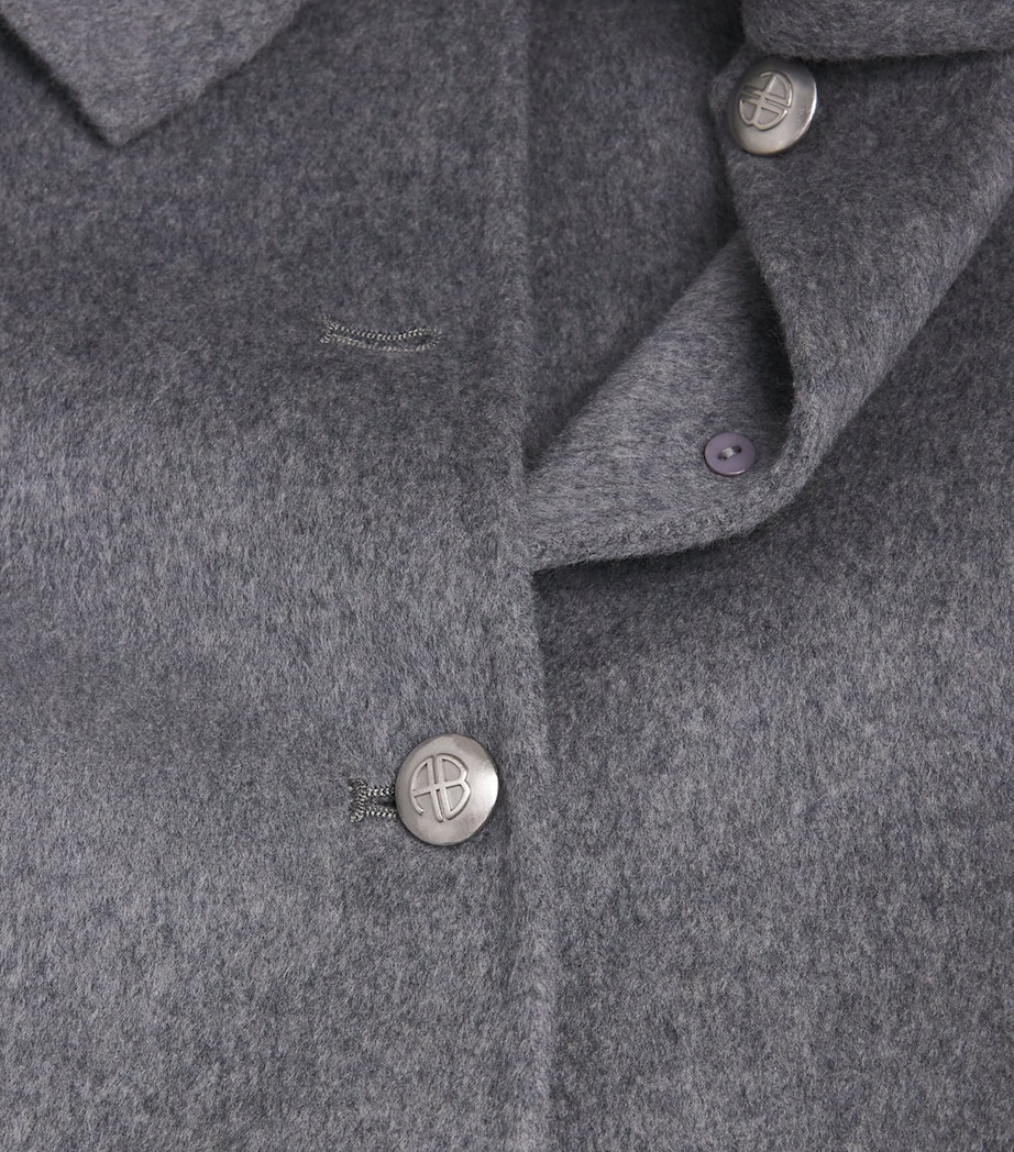 ANINE BING Womens Wool-Cashmere Luca Jacket Grey Melange Image 6