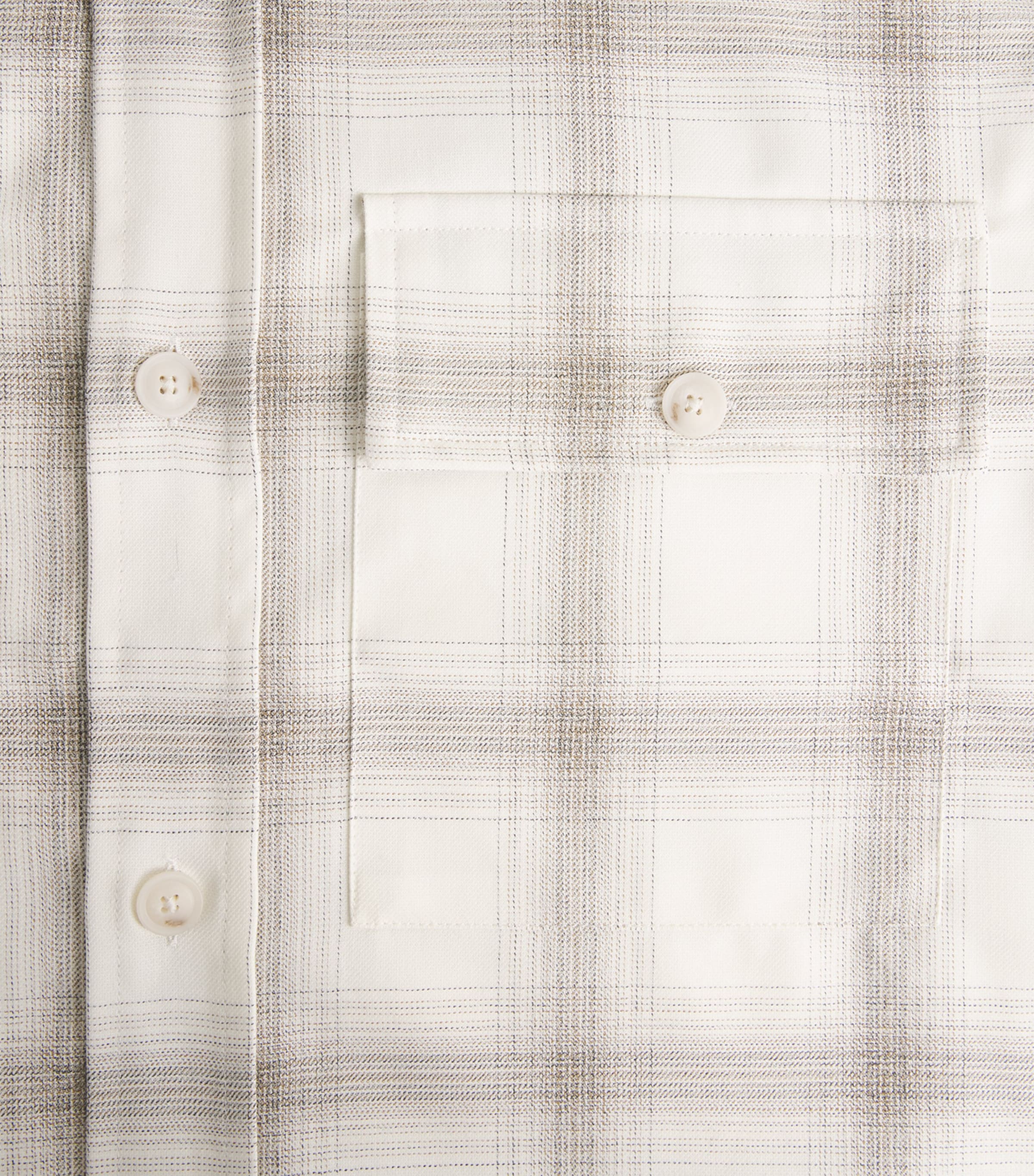BOSS Mens Virgin Wool-Cotton Check Shirt Open White Image 6