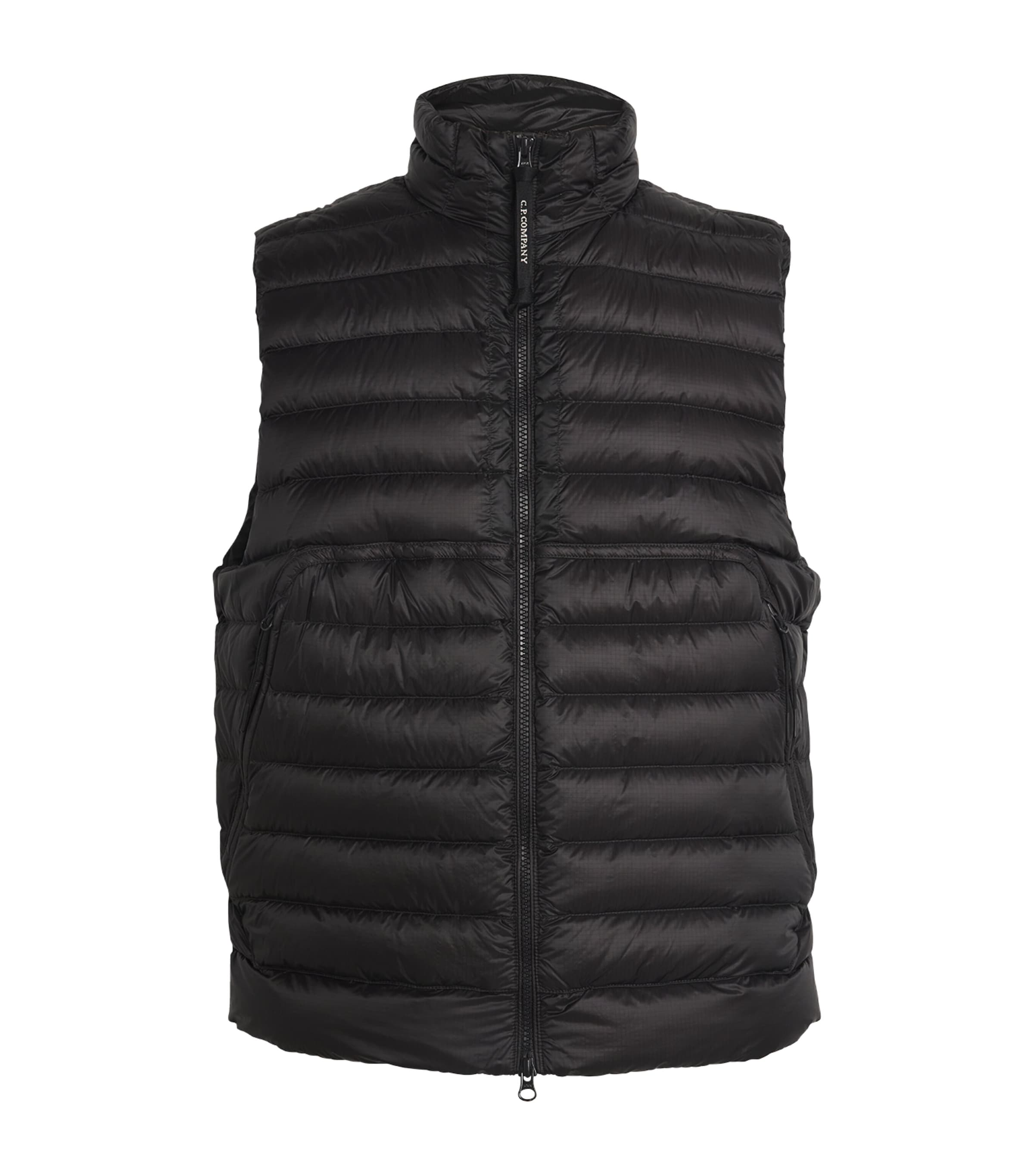 C.p. Company Black D.d. Shell Down Vest In Black
