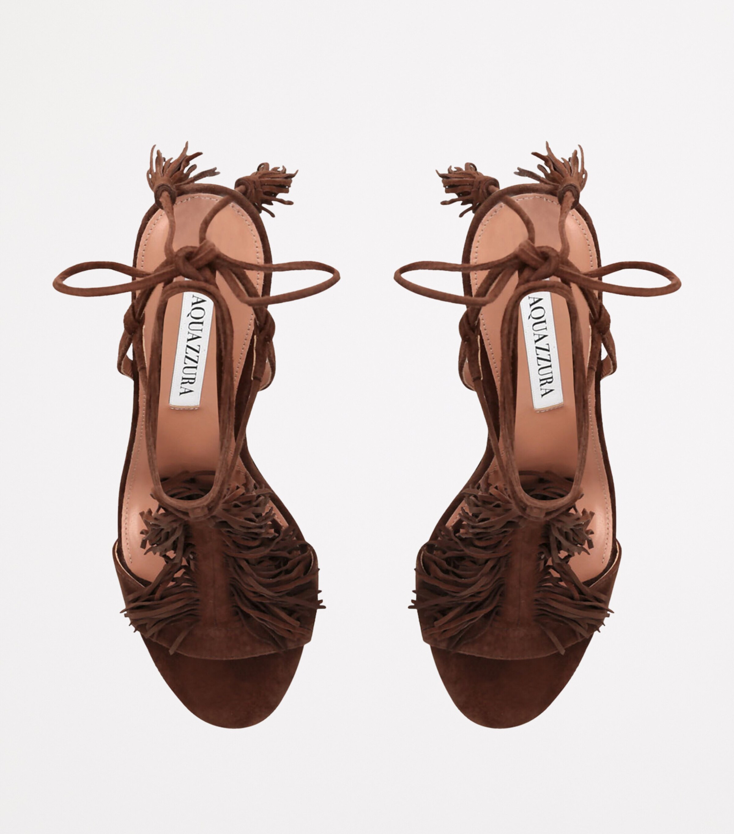 Aquazzura Suede Gytane Sandals 85 Dark Brown Image 4