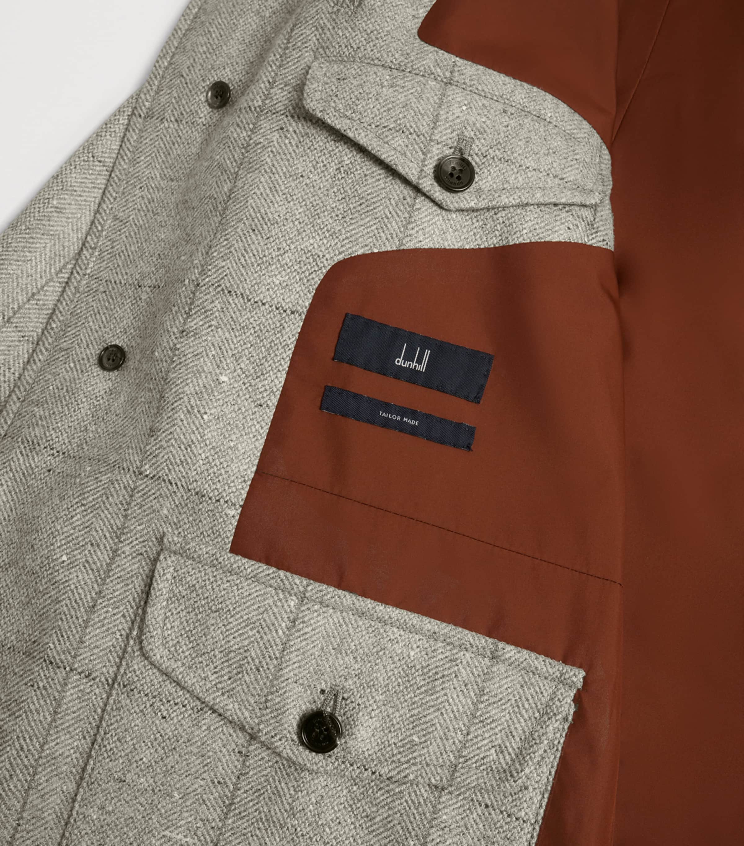 Wool-Silk Herringbone Travel Jacket 036GREY MELANGE Image 8