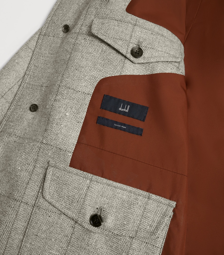 Wool-Silk Herringbone Travel Jacket 036GREY MELANGE Image 8