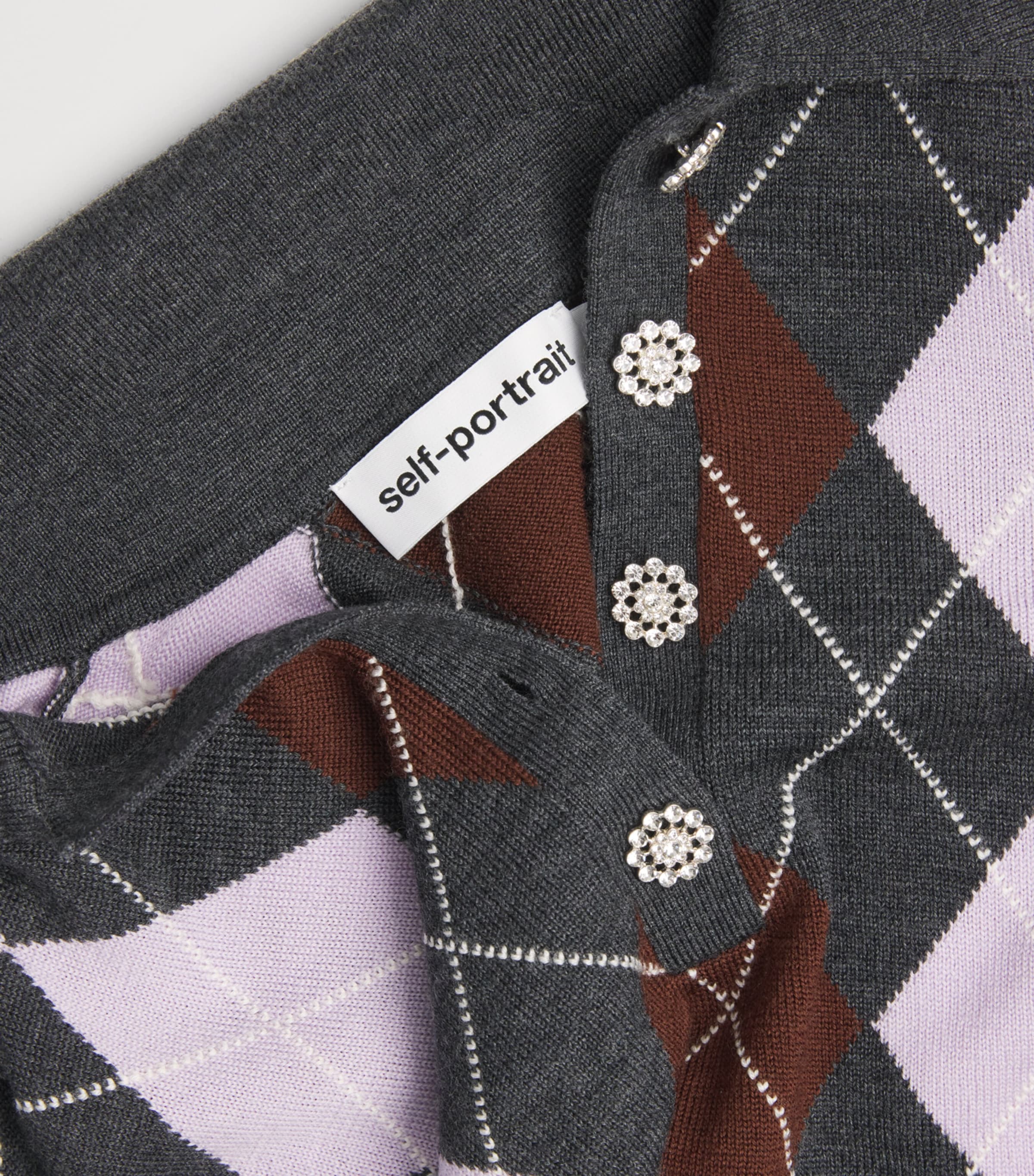 Wool Argyle Sweater GREY Image 5