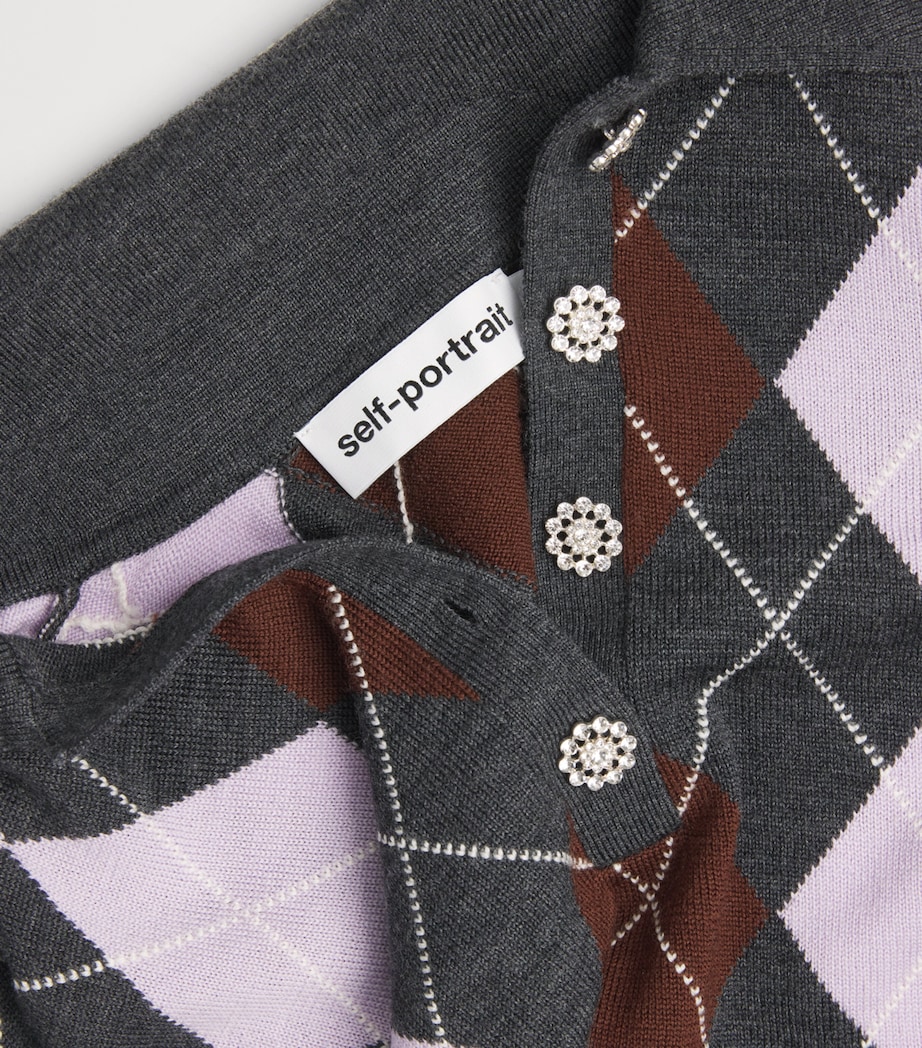 Wool Argyle Sweater GREY Image 5