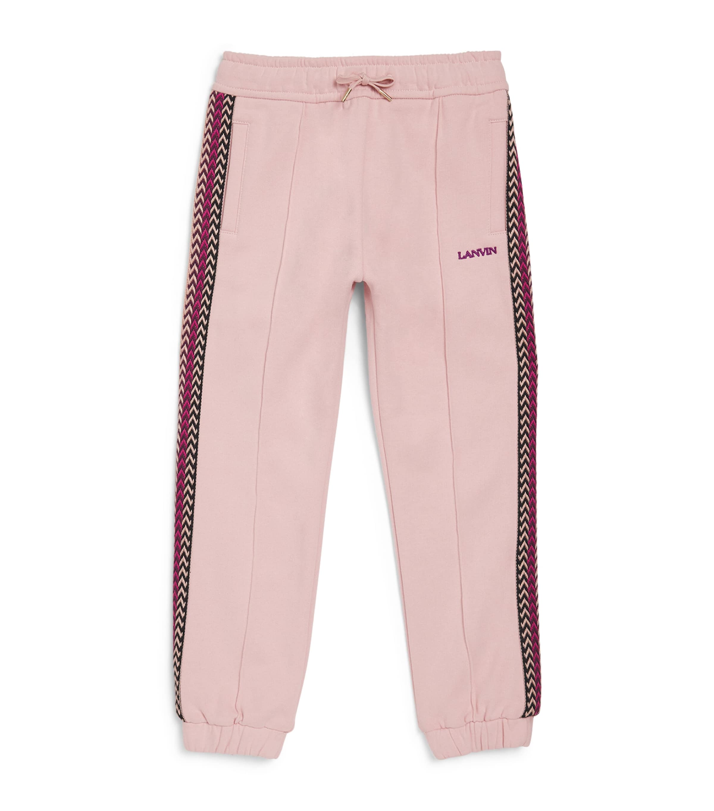 Shop Lanvin Enfant Side-tape Sweatpants In Pink