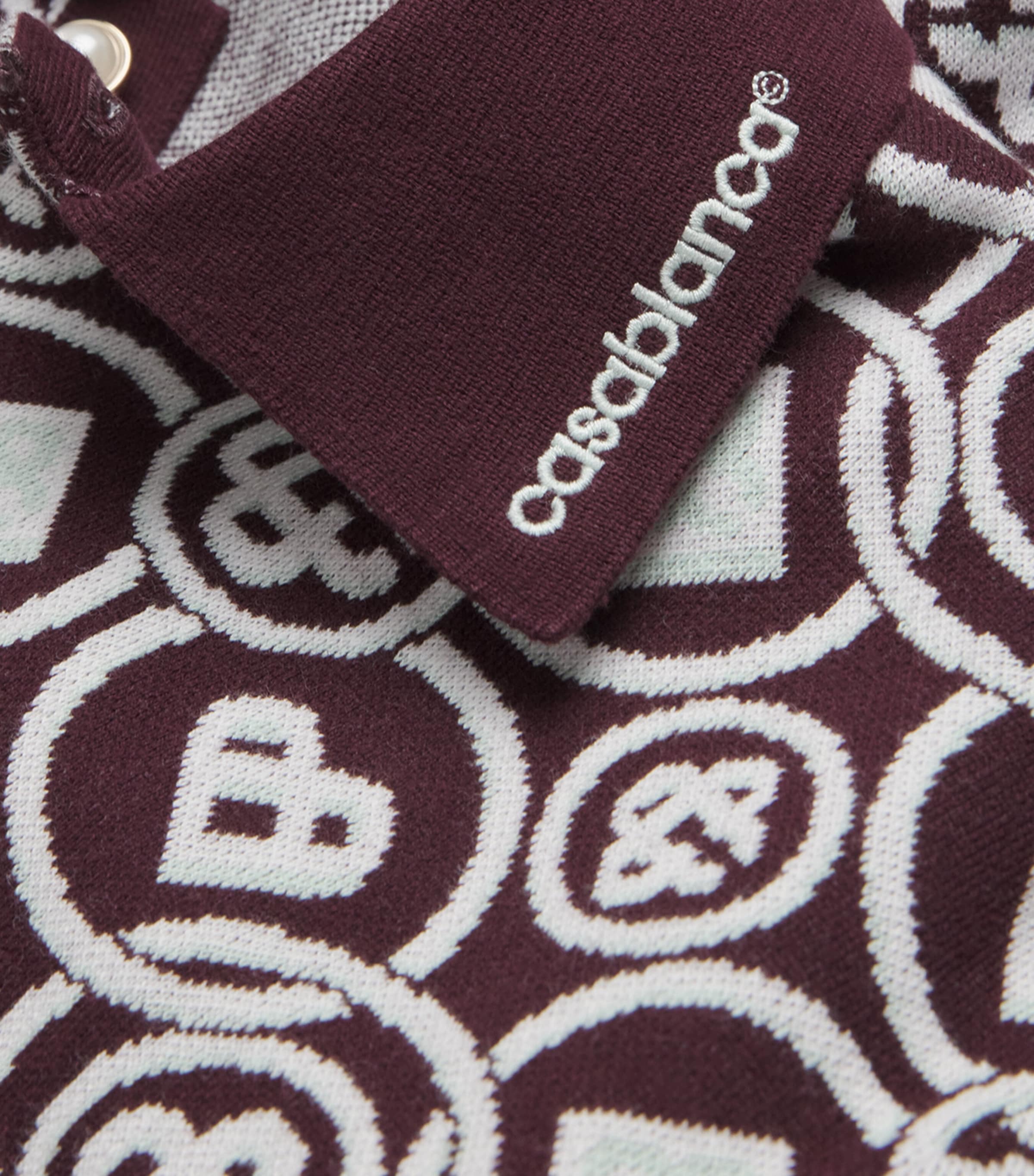 Cotton Monogram Polo Shirt AUBERGINE Image 5