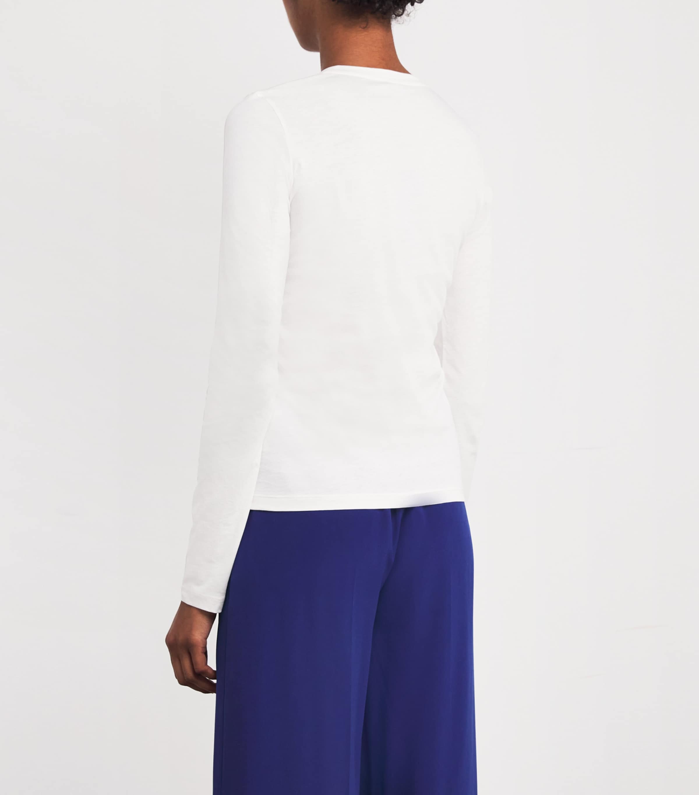 Cotton-Silk Long-Sleeve T-Shirt OFF WHITE Image 4