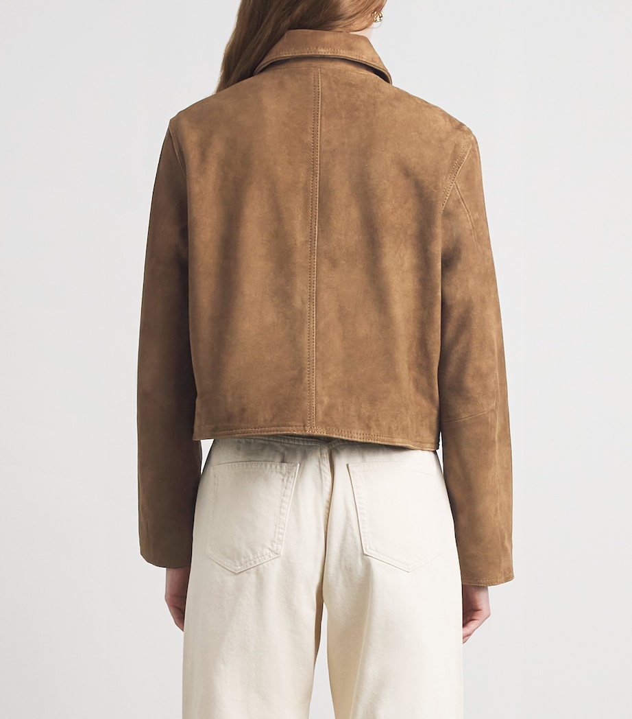 Claudie Pierlot Womens Suede Turnlock Jacket Beige Image 5