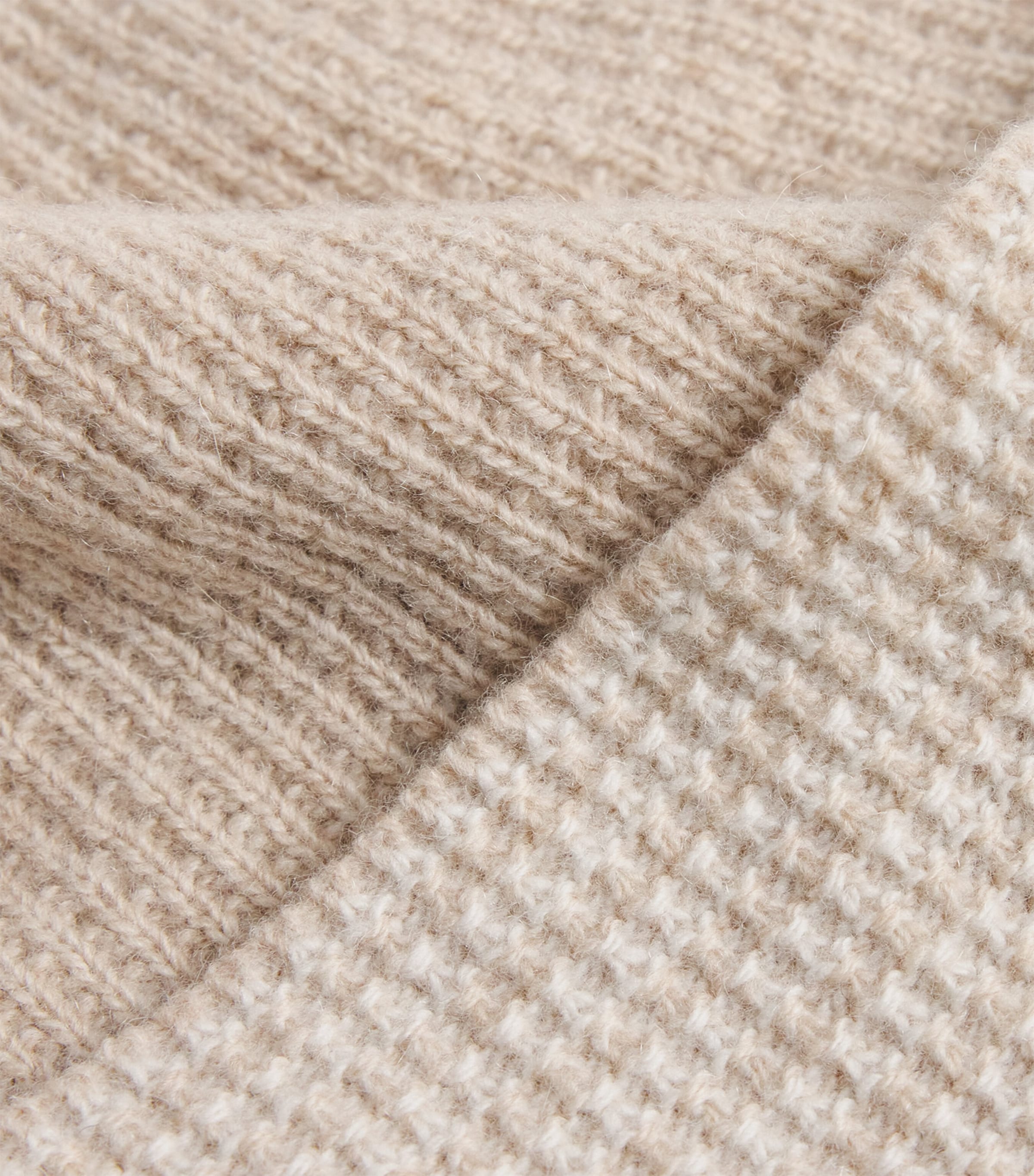 Wool-Cashmere Beanie SABBIA E BIANCO Image 3