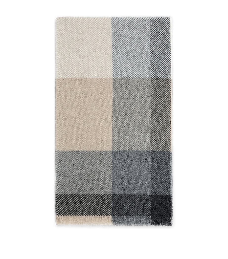 Wool-Cashmere Check Scarf CM872 Image 1