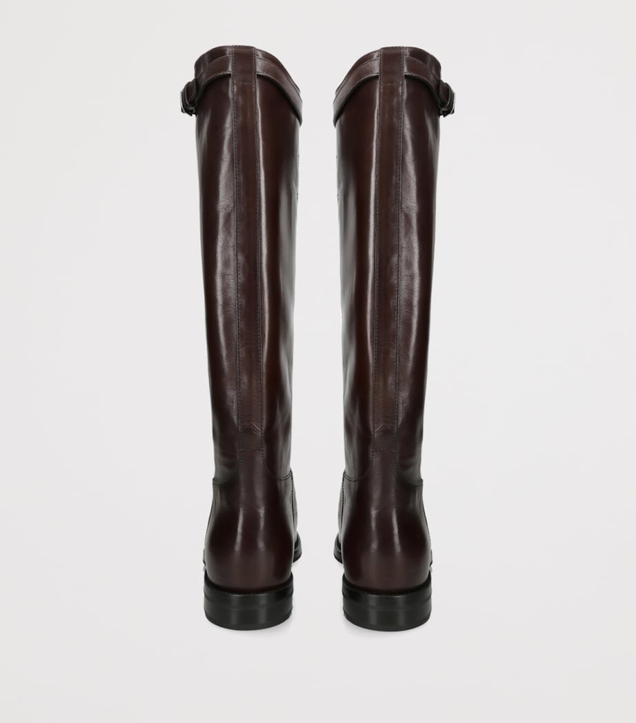 Leather Michelle Knee-High Boots DARK GREEN Image 3