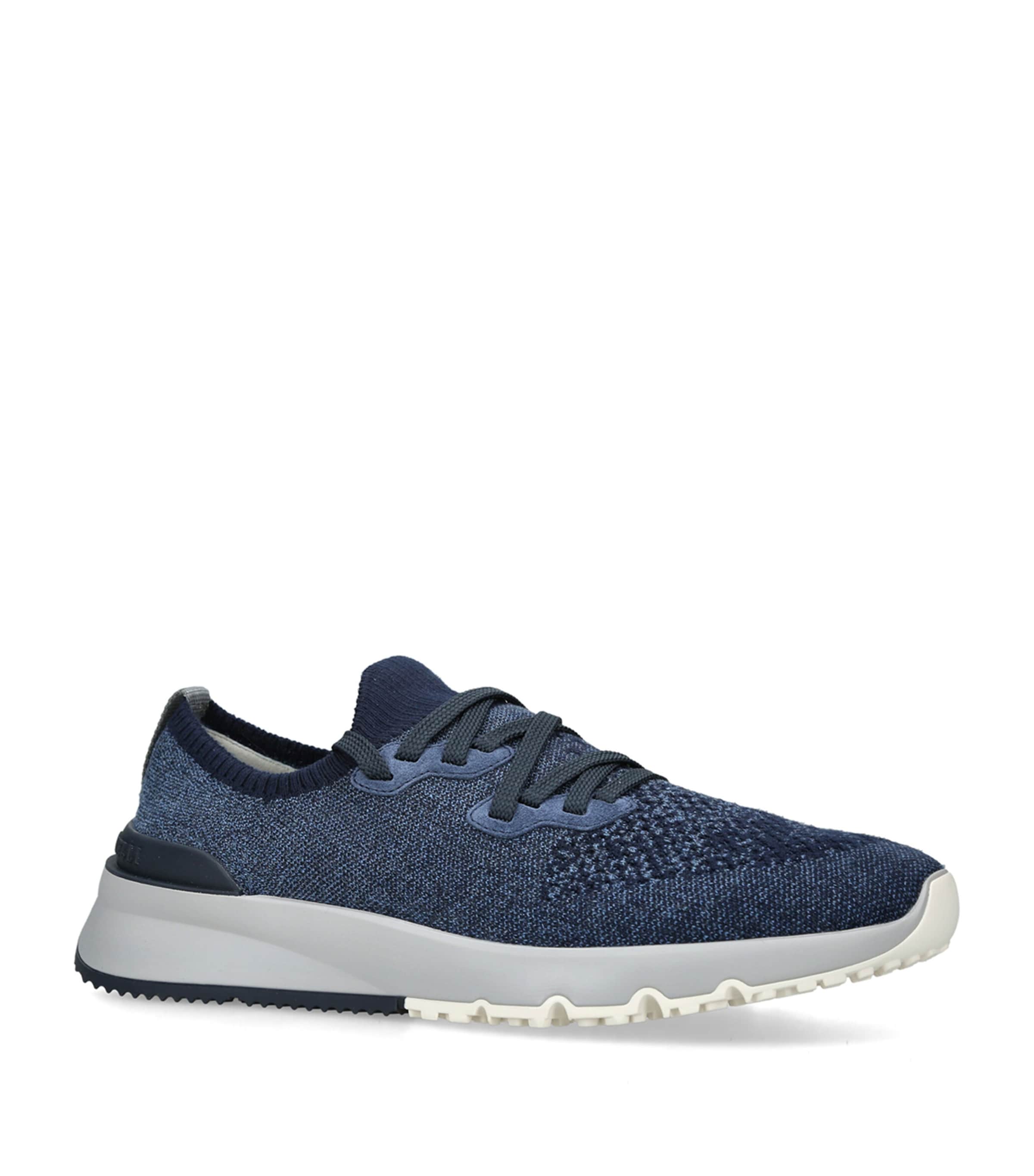 Brunello Cucinelli Knitted Sneakers Mid Blue Image 2