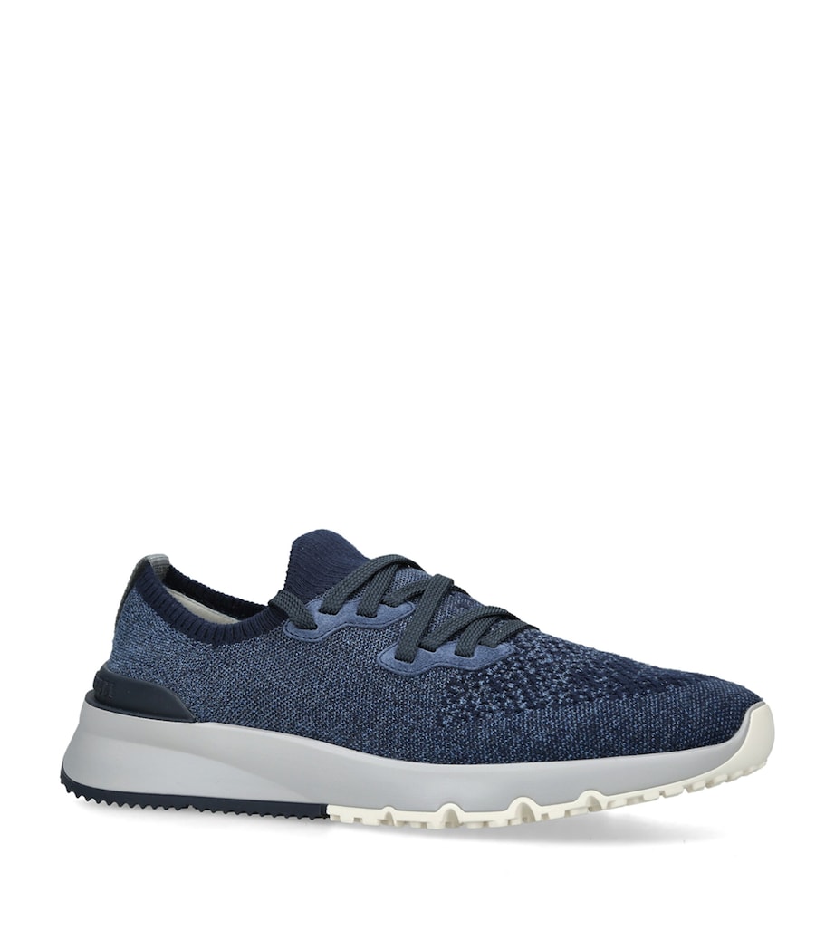 Brunello Cucinelli Knitted Sneakers Mid Blue Image 2