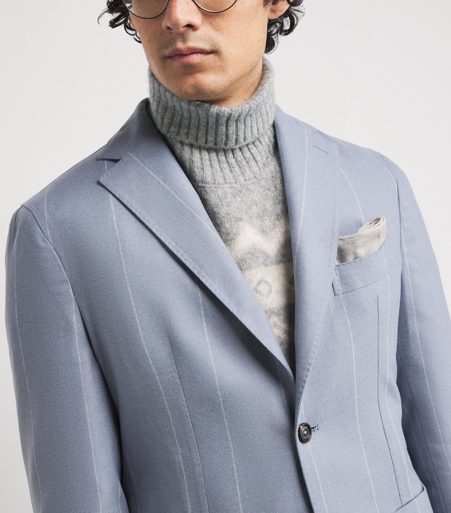 Cotton-Wool Printed Pocket Square MILITARY GREEN Image 2