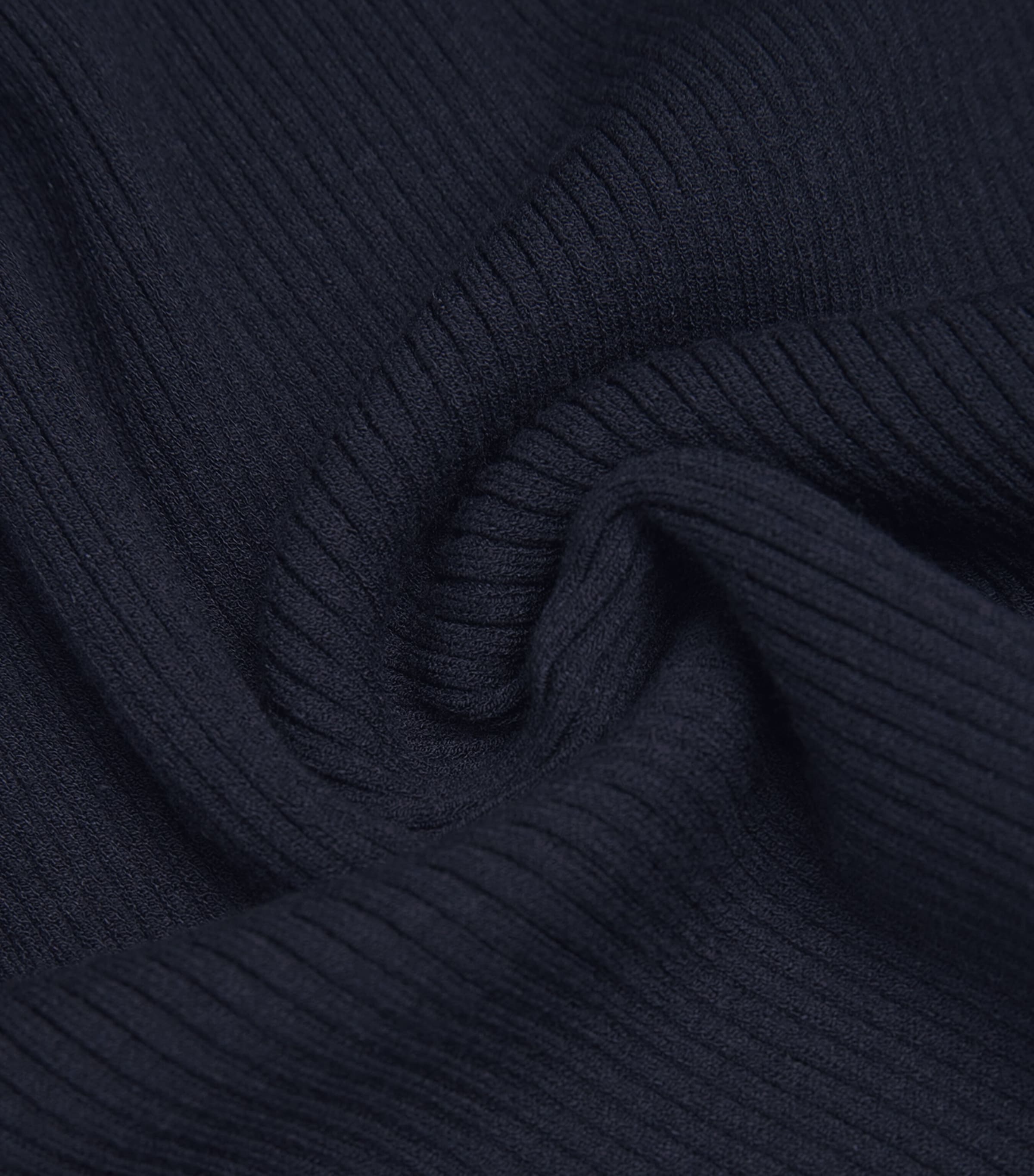 Rib-Knit Slim T-Shirt NAVY Image 5