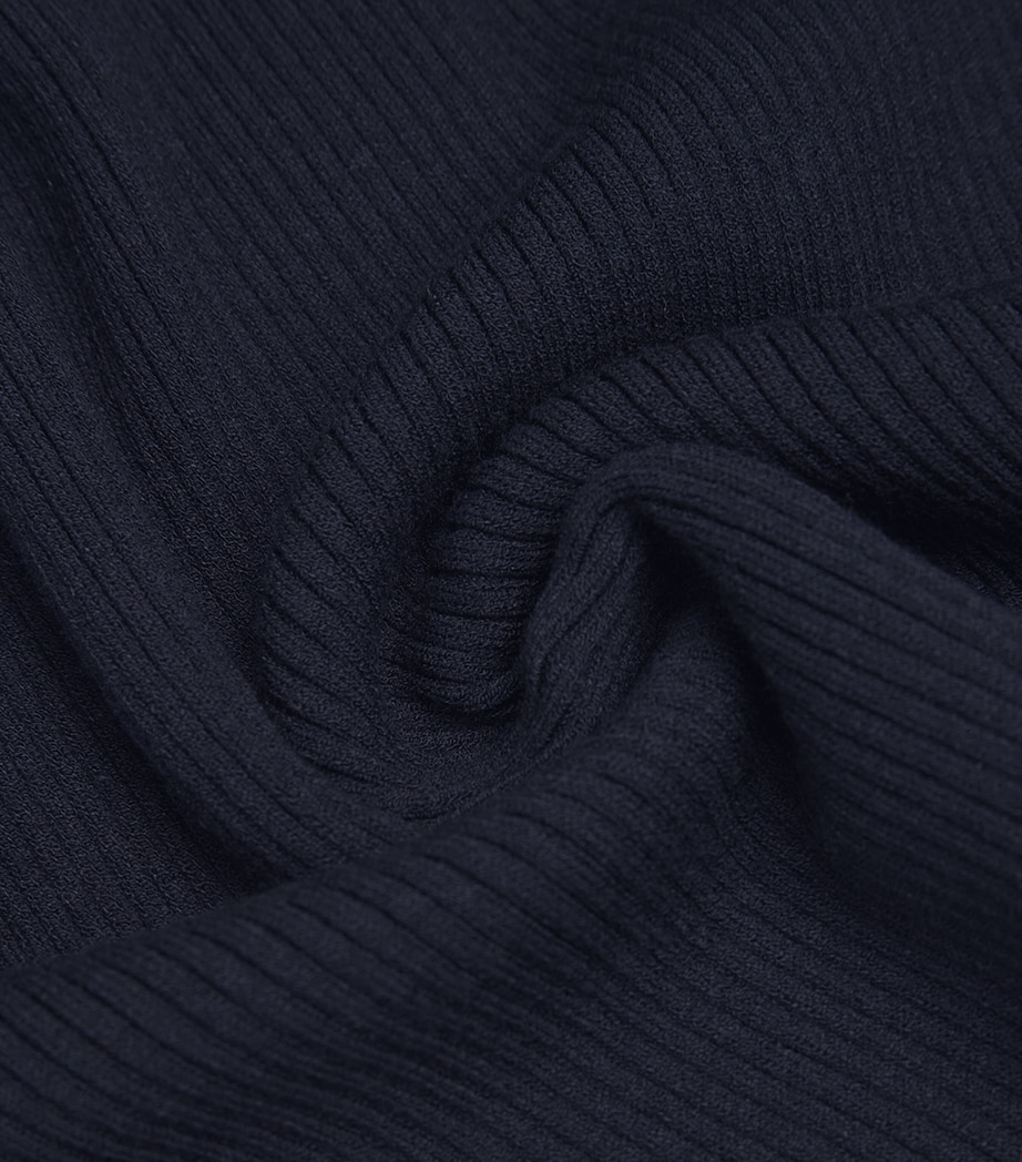 Rib-Knit Slim T-Shirt NAVY Image 5