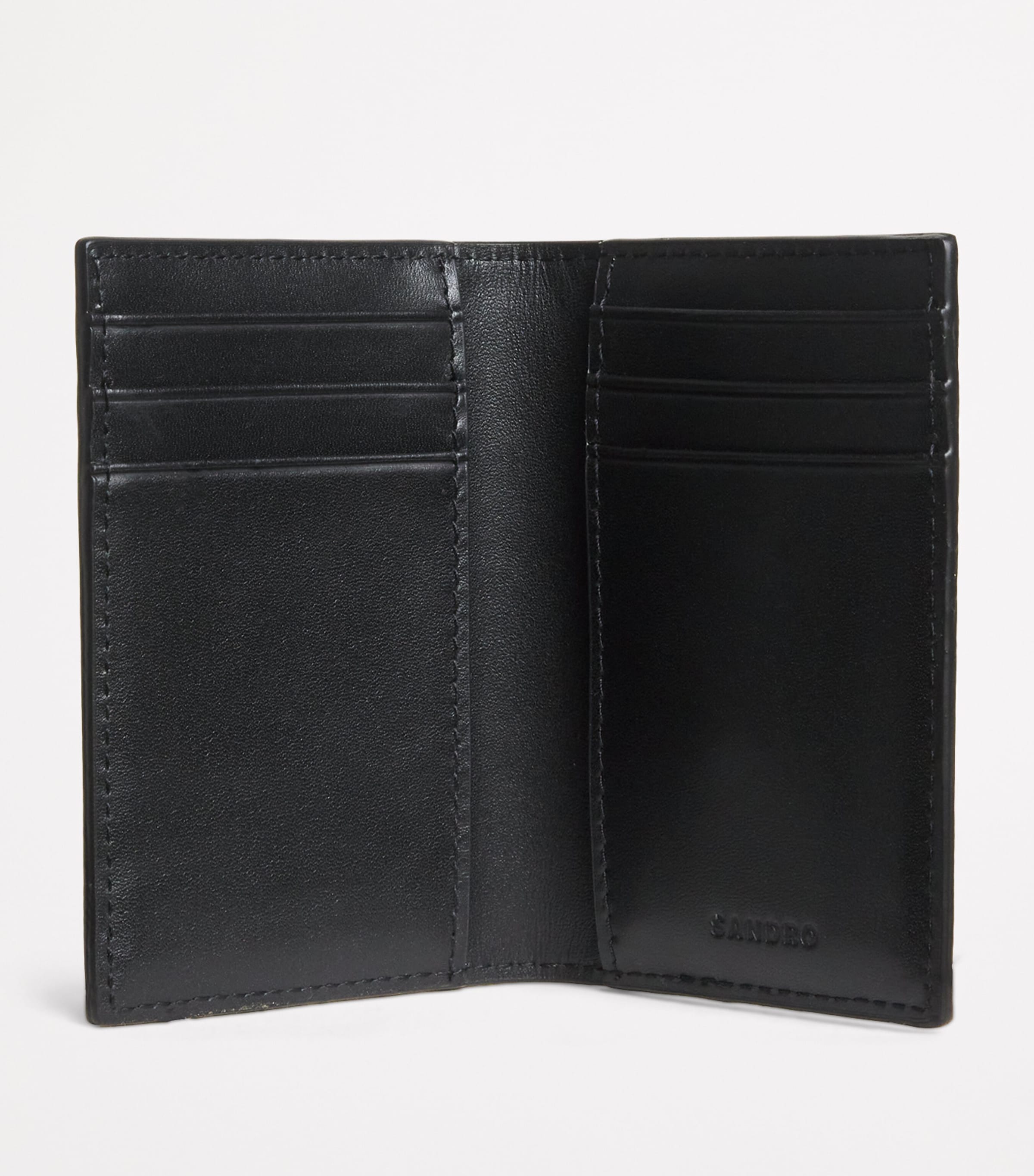 Faux Leather Bifold Card Holder BLACK Image 2
