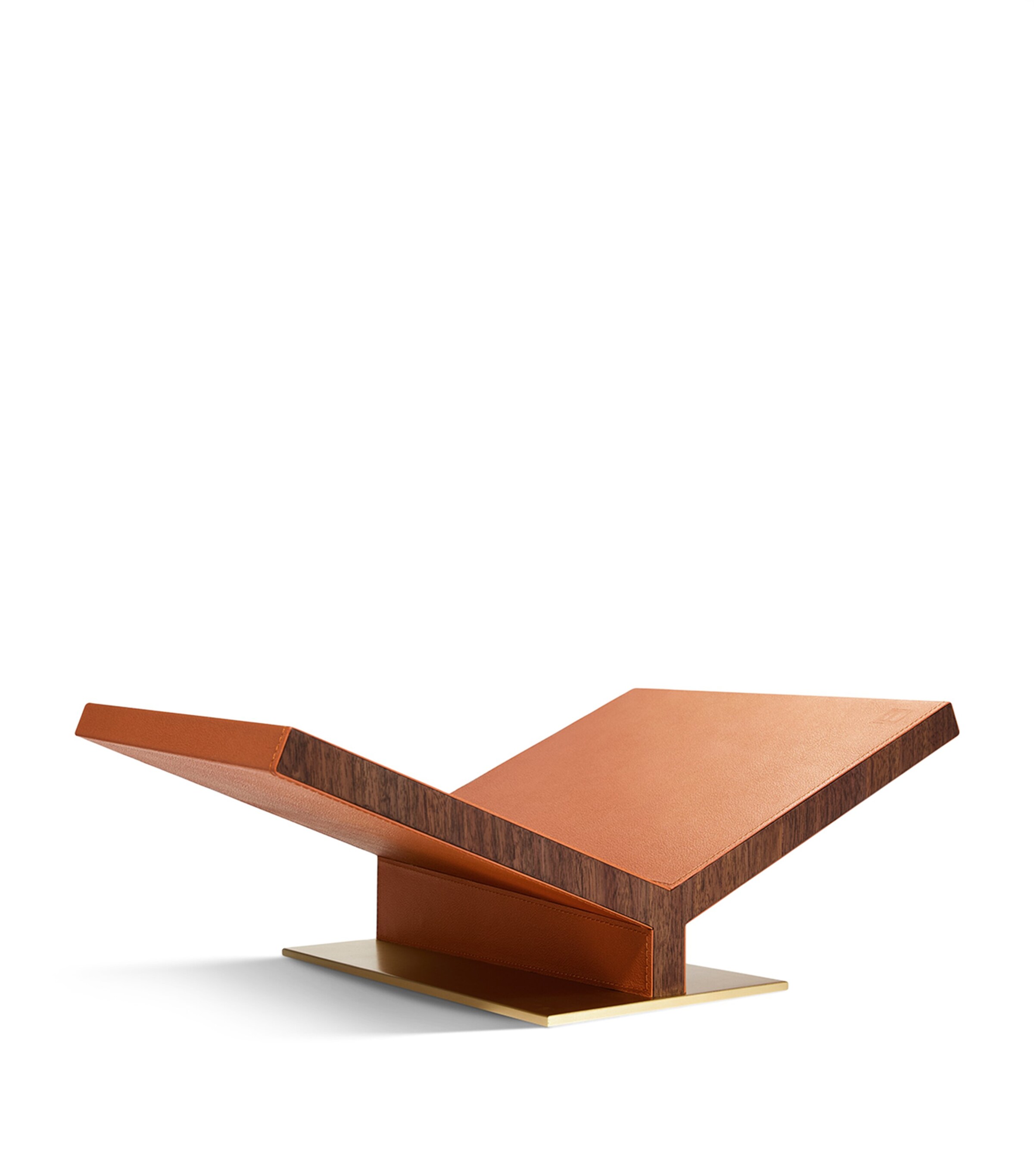 Walnut-Leather Classic Collector Bookstand CAMEL Image 3