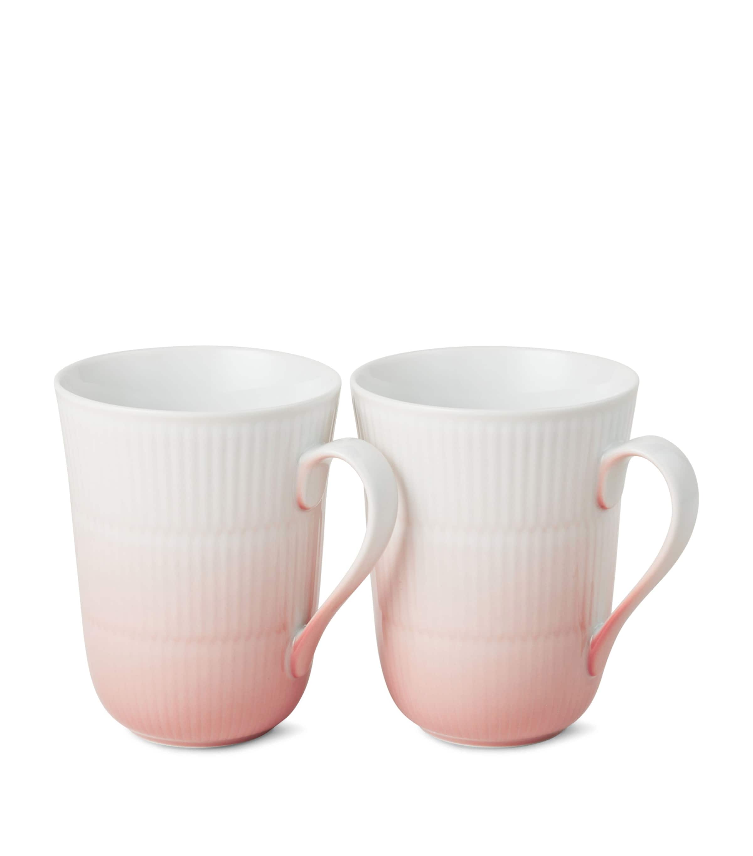 Royal Copenhagen Porcelain Iris Mug (Set of 2) Coral Image 3