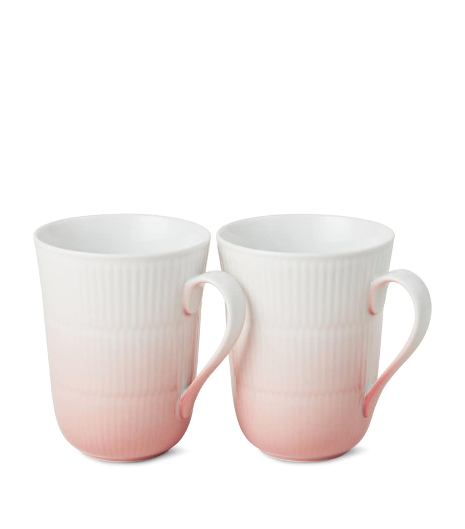 Royal Copenhagen Porcelain Iris Mug (Set of 2) Coral Image 3