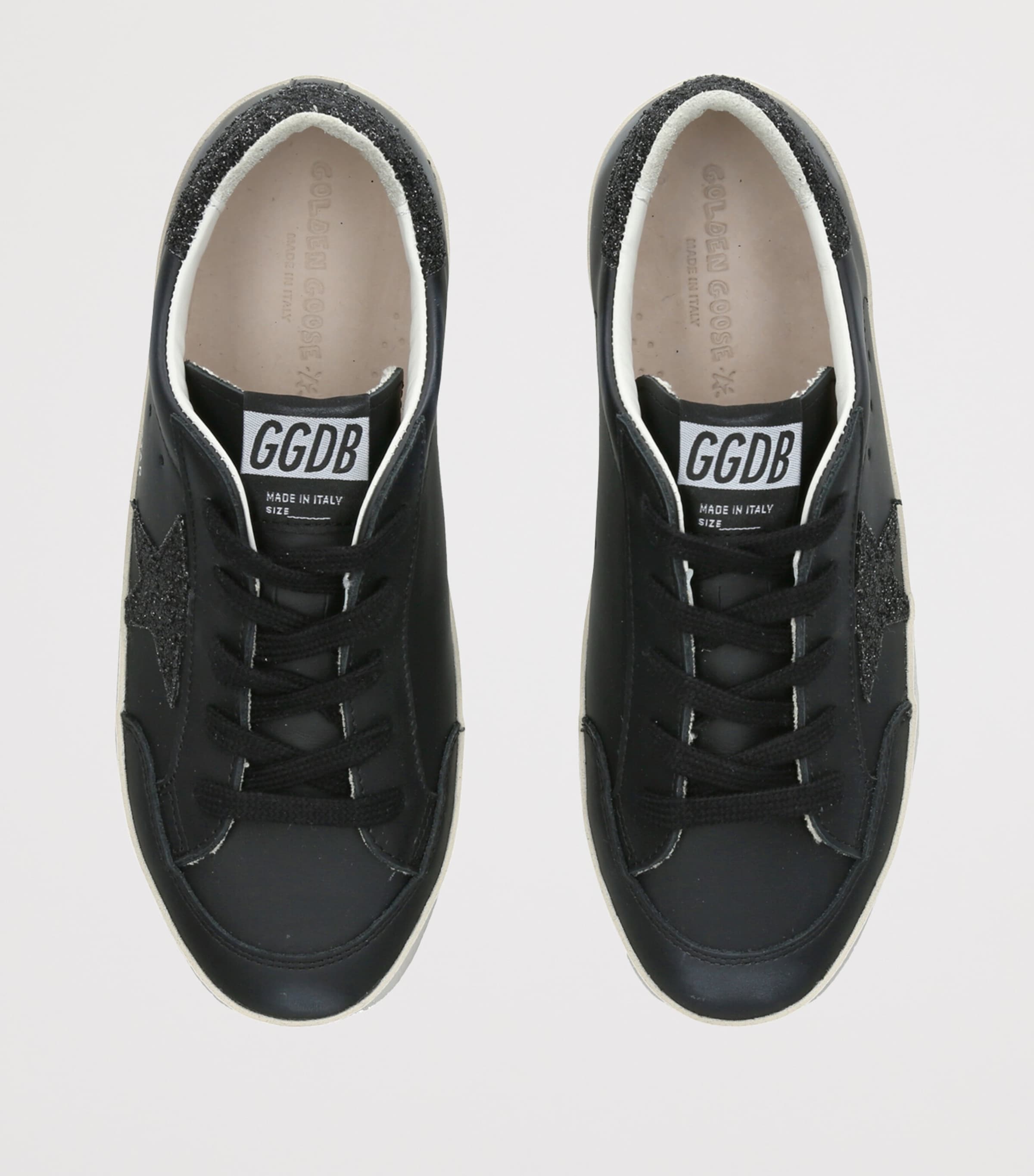 Golden Goose Leather Super-Star Sneakers Black Image 3