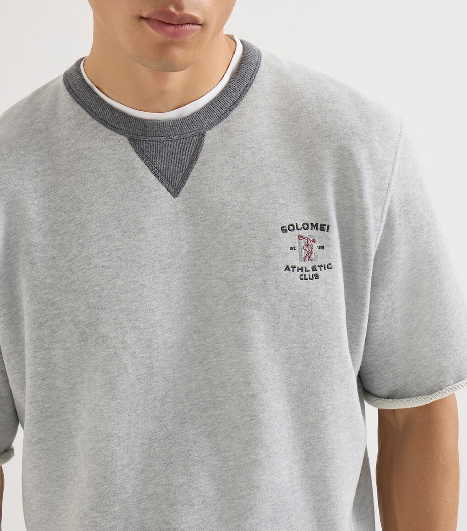 Brunello Cucinelli Mens Cotton Logo Short-Sleeve Sweatshirt Image 6