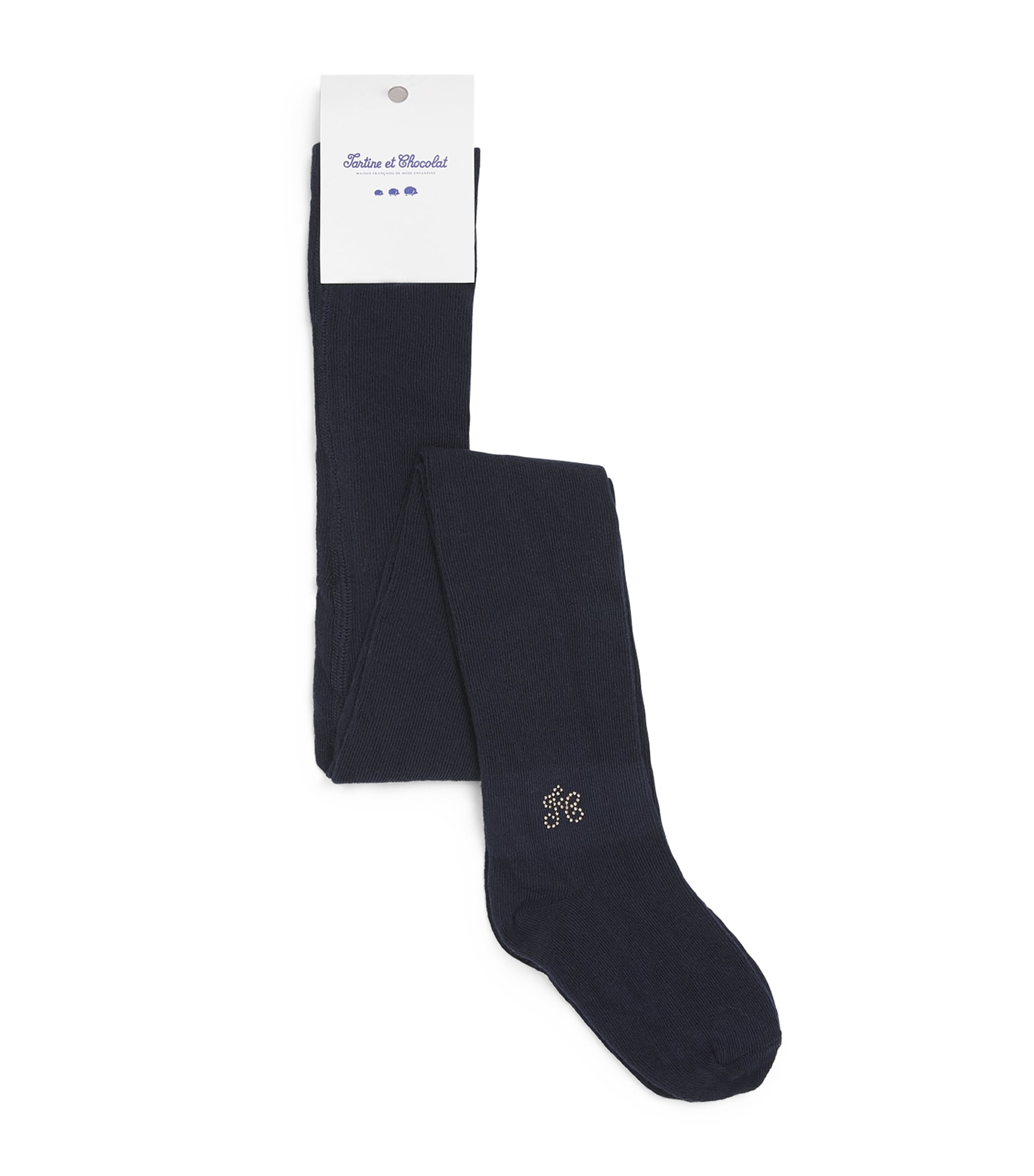 Tartine Et Chocolat Cotton-blend Embellished Tights In Blue