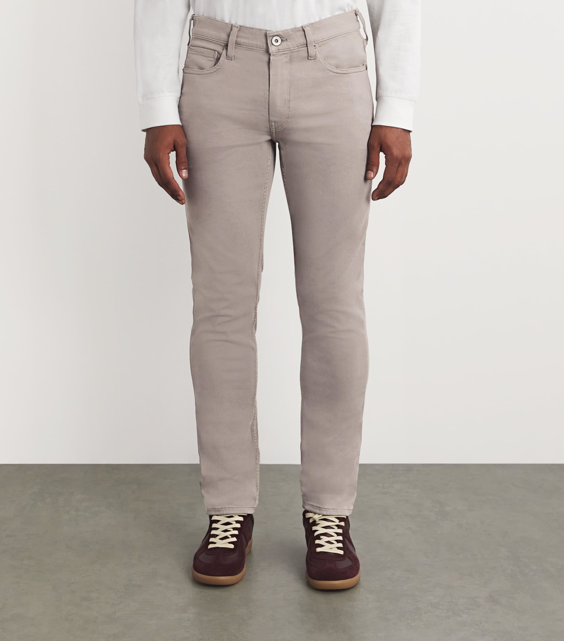 PAIGE Mens Lennox Slim Jeans Silver Pearl Image 3