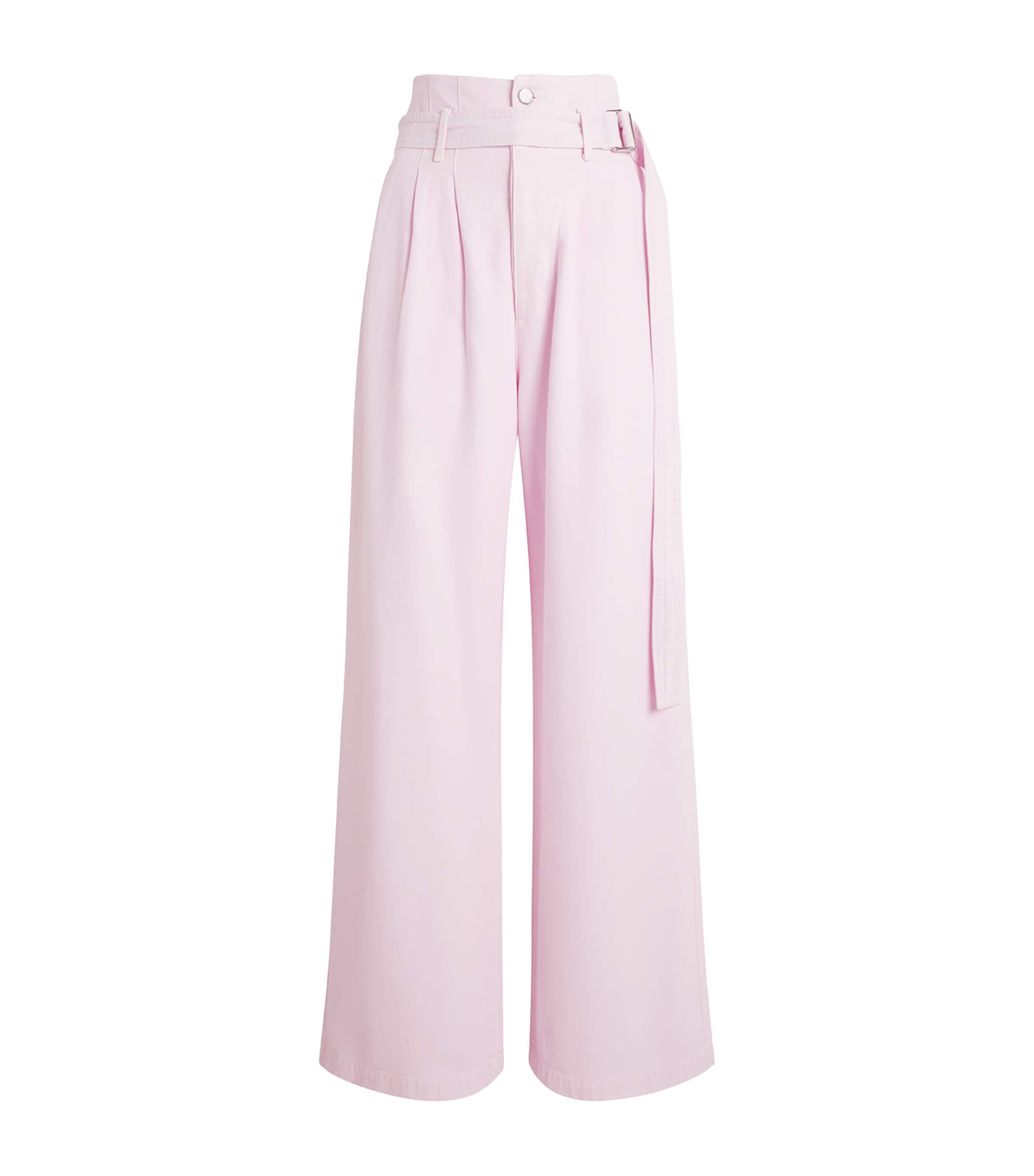 AGOLDE Womens x Maria McManus Corset Wide-Leg Jeans Stne Wsh Powder Pnk Image 1