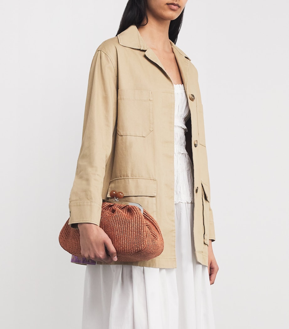 Large Raffia-Effect Pasticcino Bag RUST Image 5