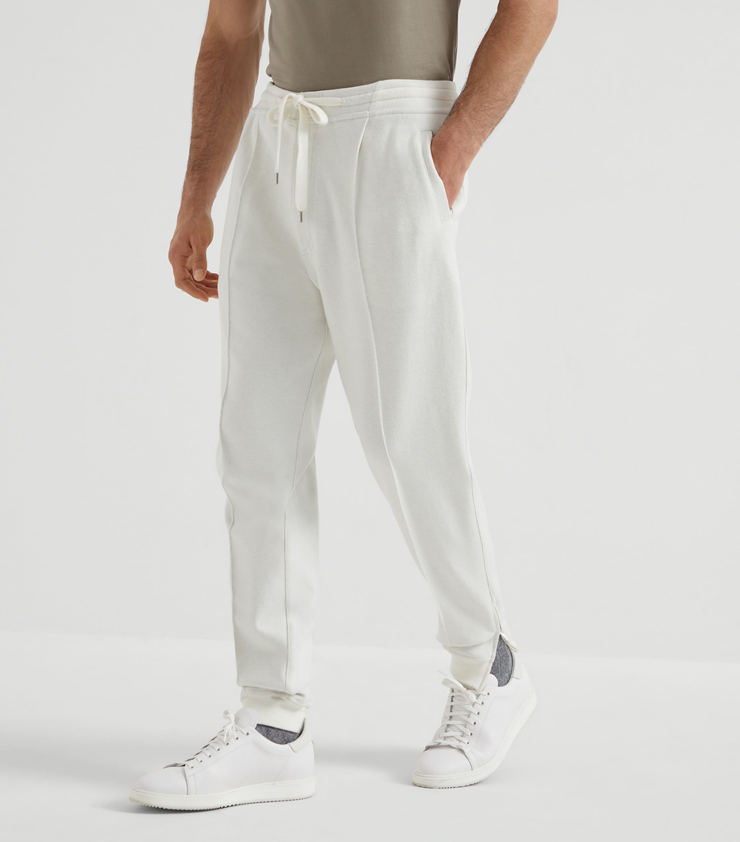 Cotton-Cashmere-Blend Crête Sweatpants C387 Image 2