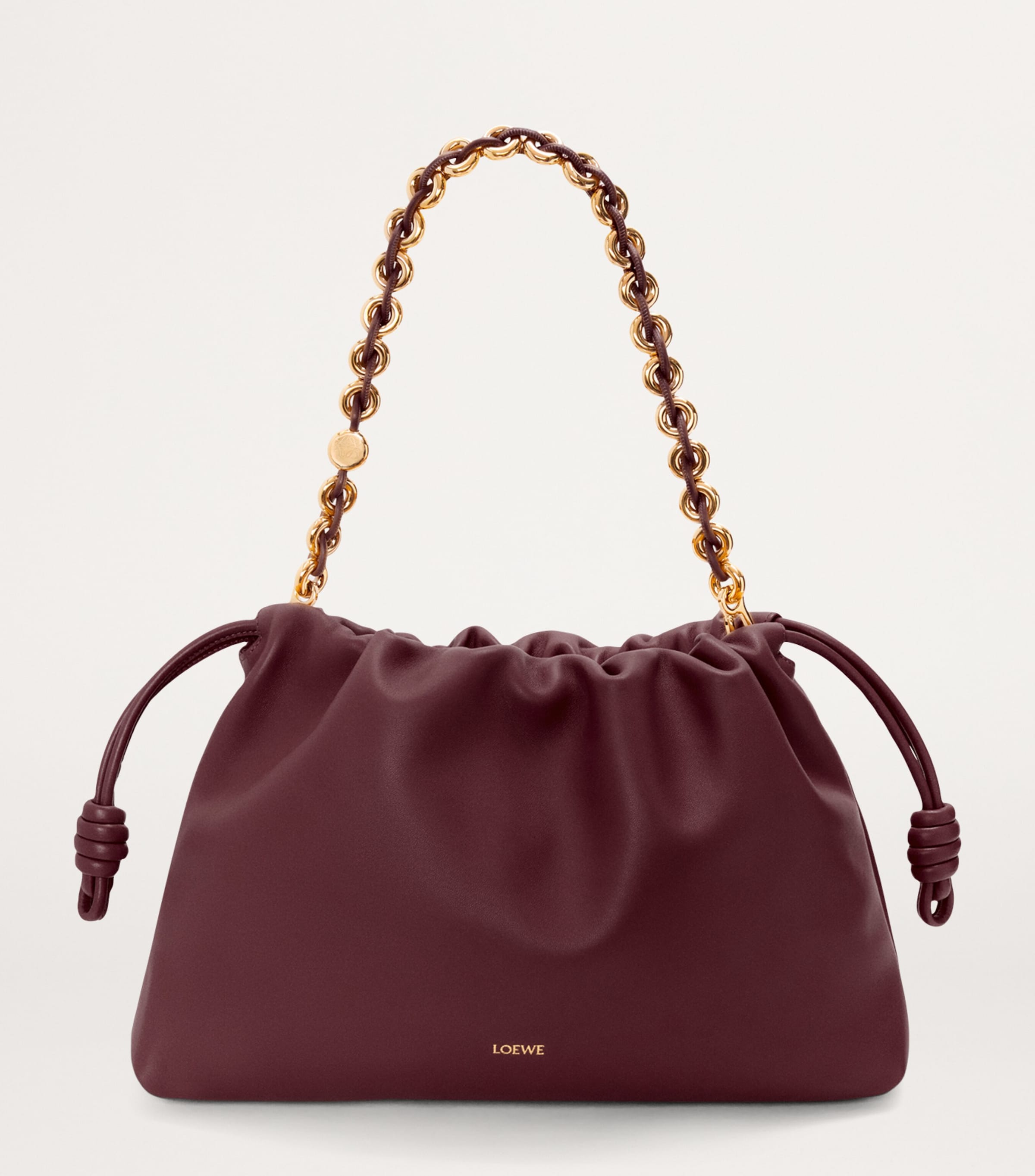 LOEWE Large Leather Flamenco Purse Dark Burgundy Image 2