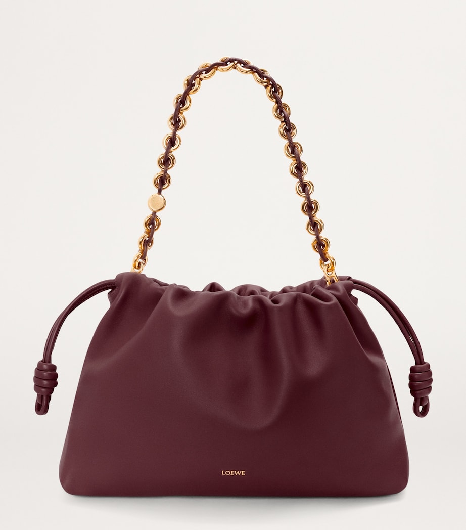 LOEWE Large Leather Flamenco Purse Dark Burgundy Image 2