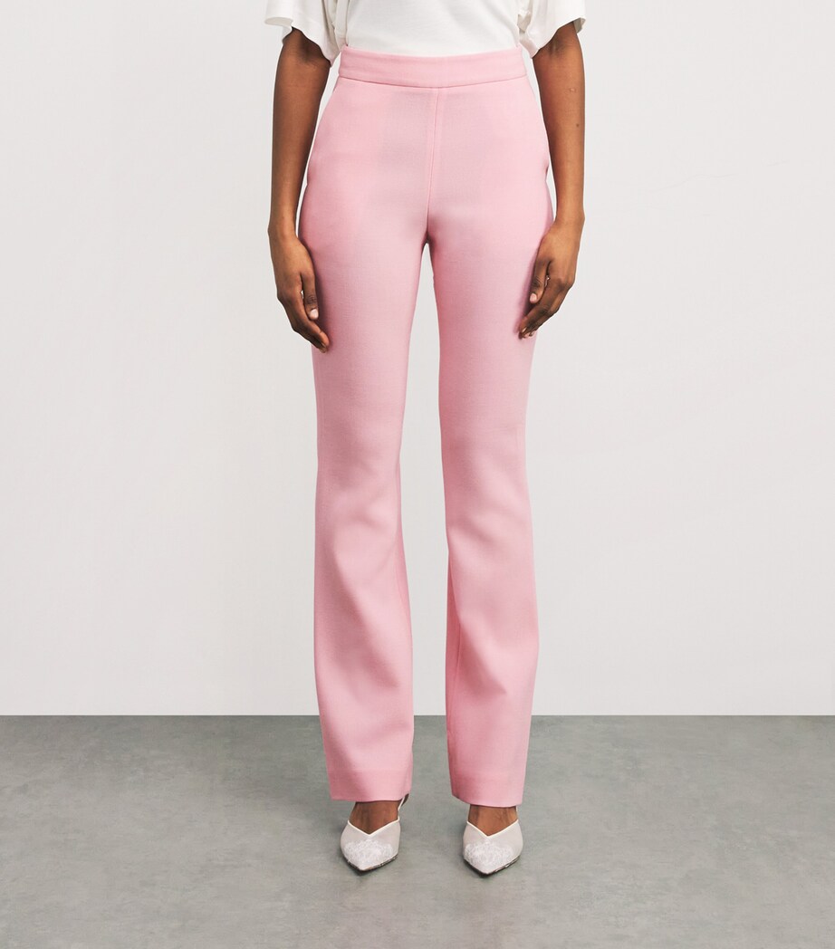 NOMADISSEM Womens Wool-Blend Bixby Flared Trousers Pink Image 3