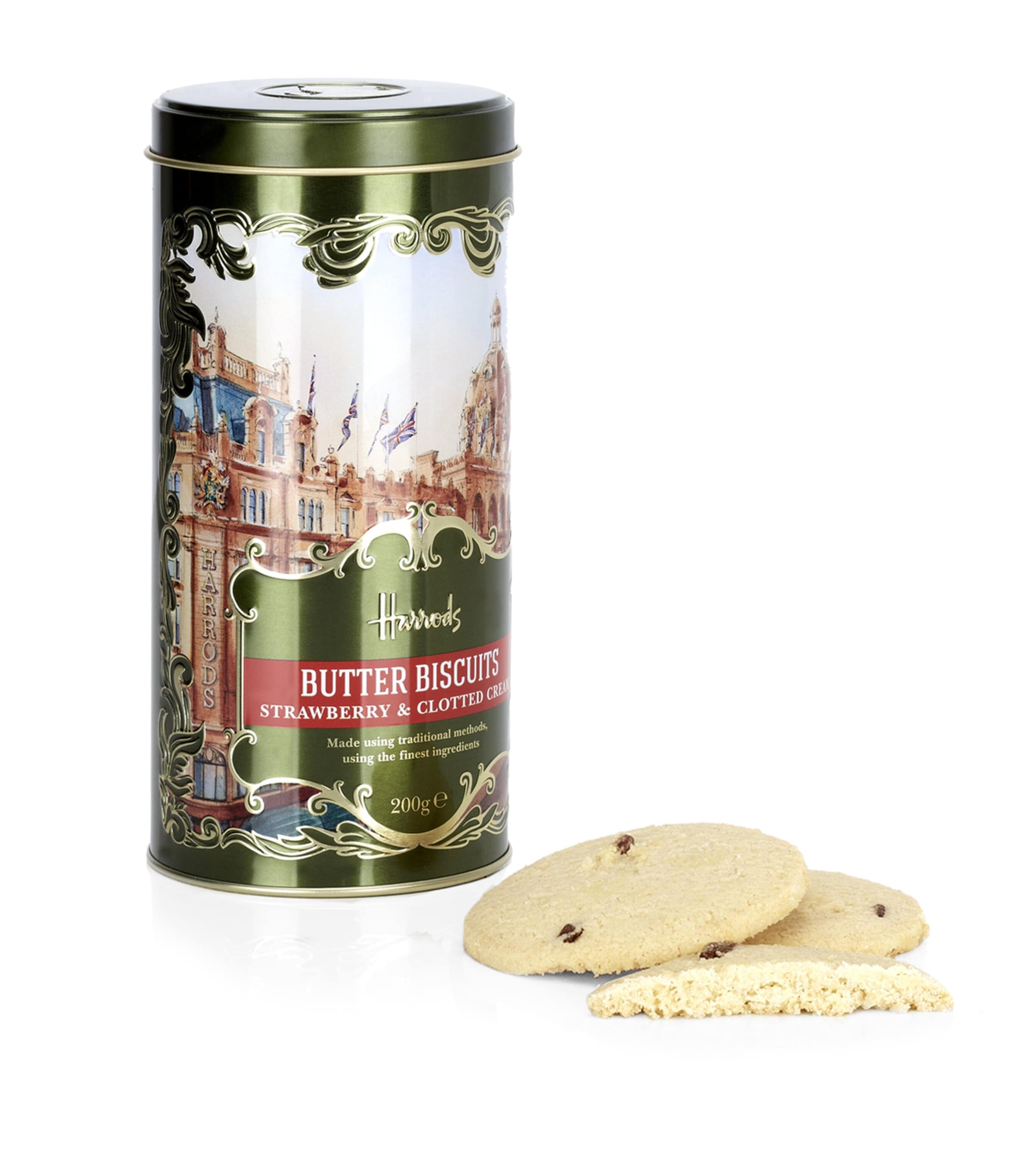 Harrods Heritage Strawberries and Cream Biscuit Tin (200g