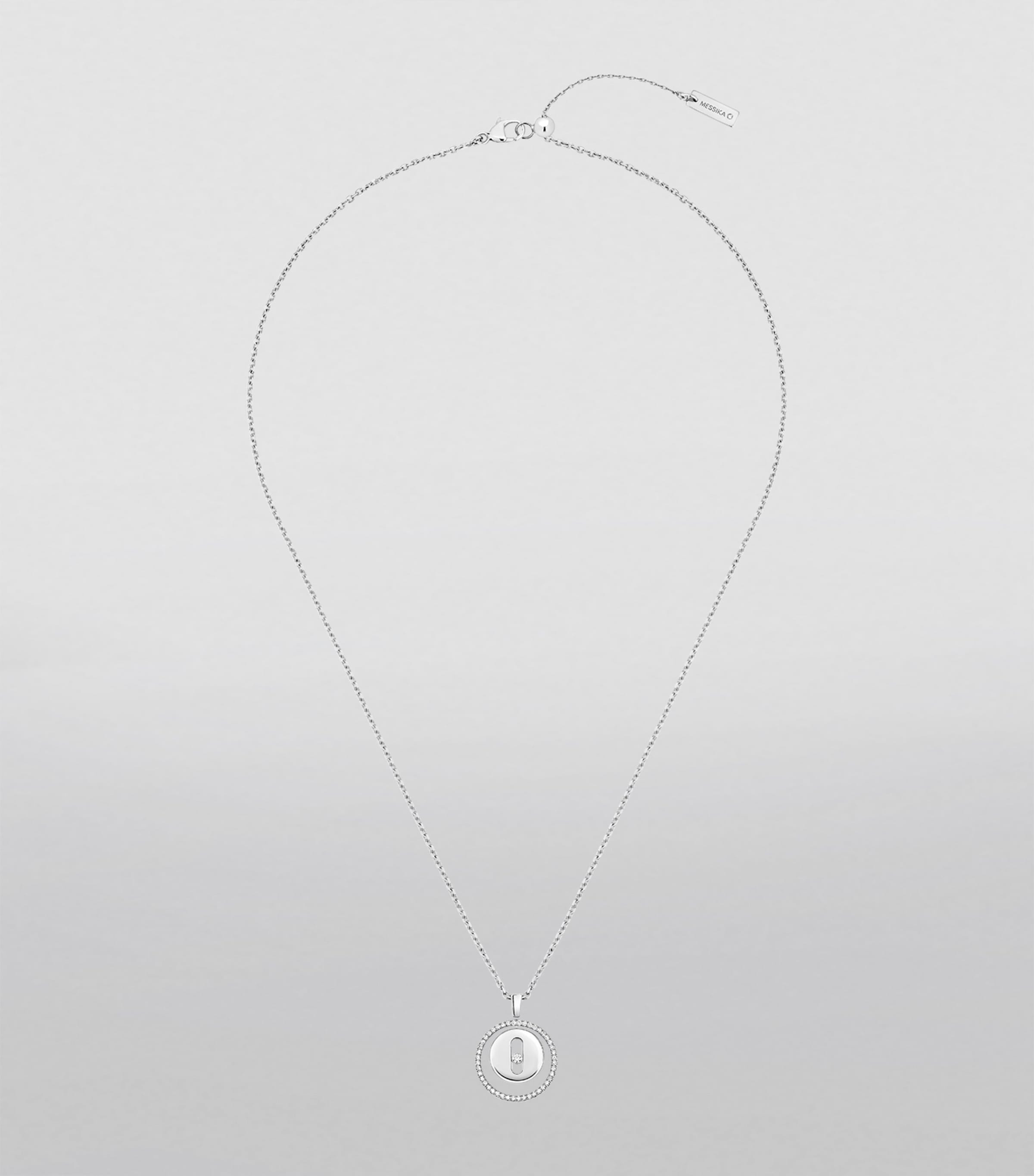 White Gold and Diamond Lucky Move Necklace WHITE GOLD Image 2