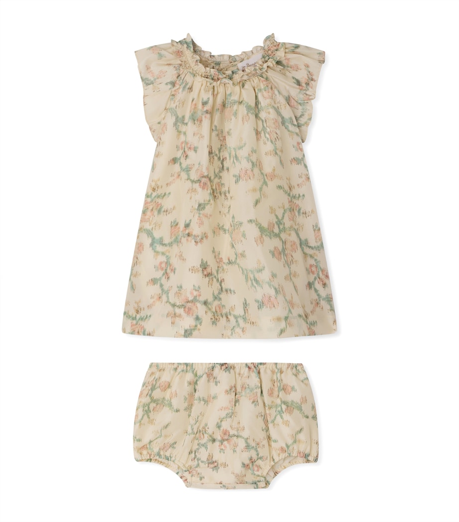 Bonpoint Silk Floral Print Loudna Dress and Bloomers Set (6-18 Months) Fl Vert Image 1