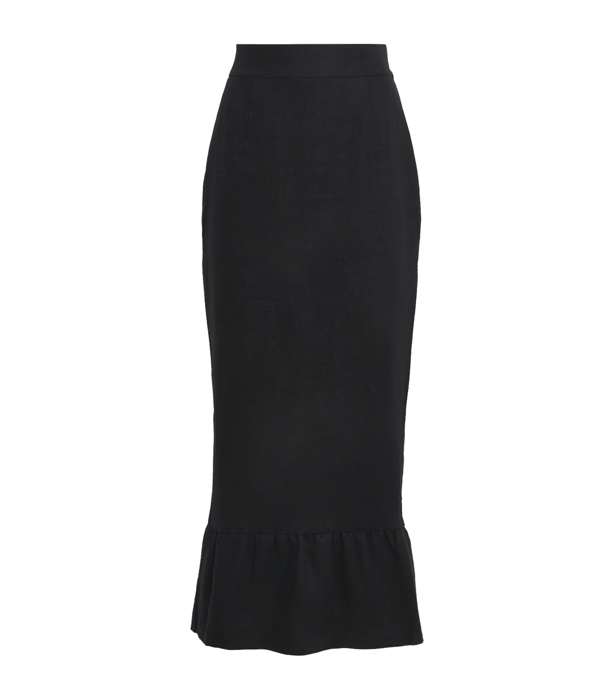 Posse Linen Matilda Midi Skirt In Black