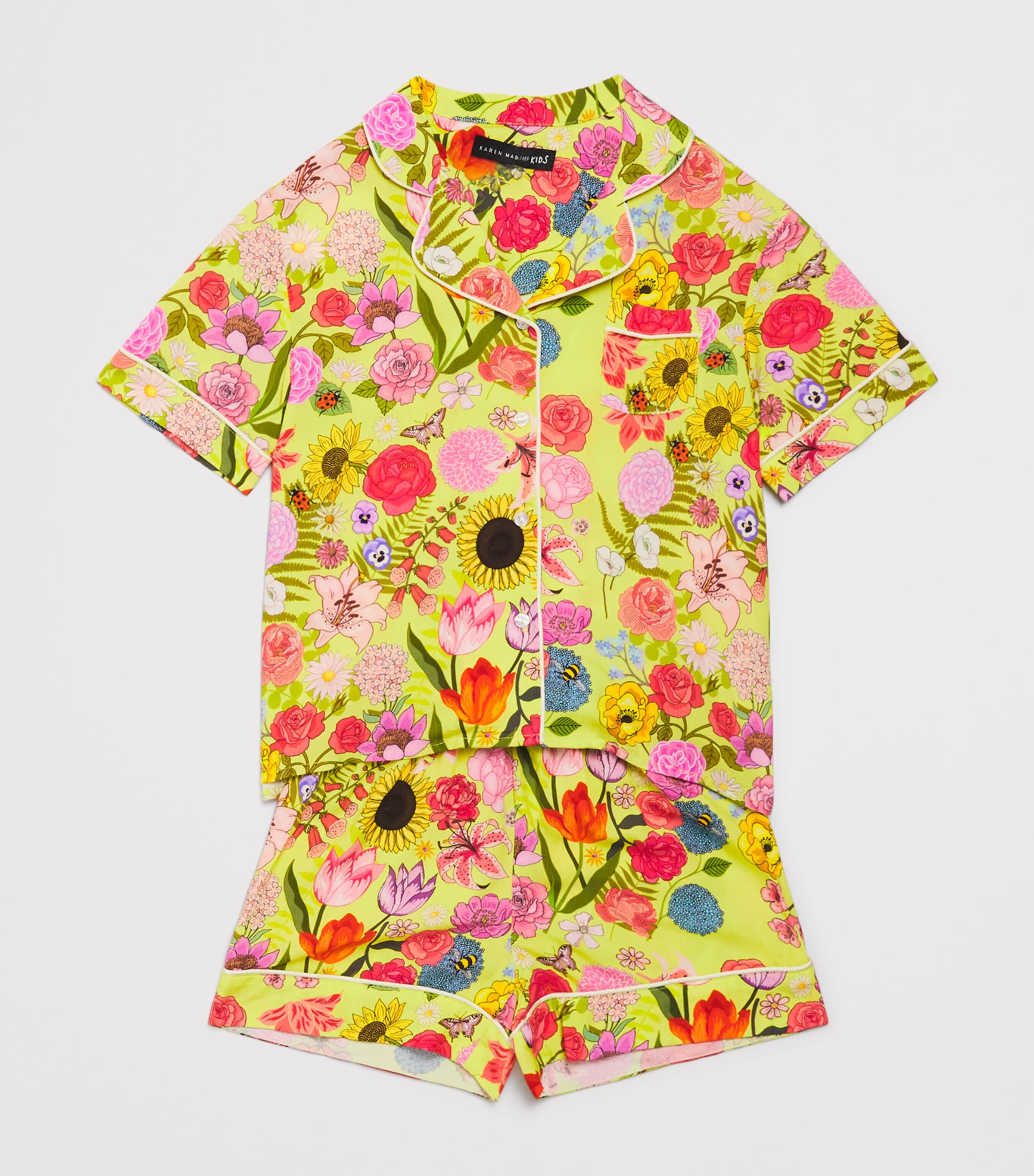 Florist Print Short Pyjama Set (2-13 Years) LIME Image 2