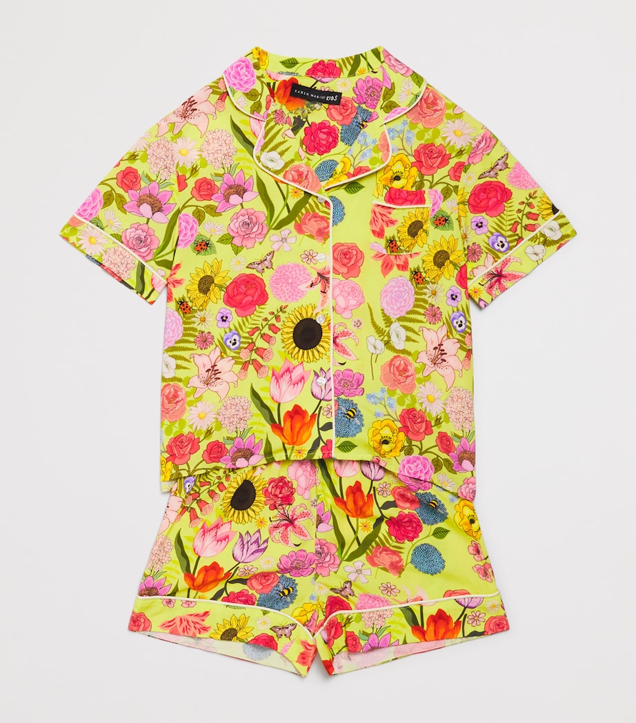 Florist Print Short Pyjama Set (2-13 Years) LIME Image 2