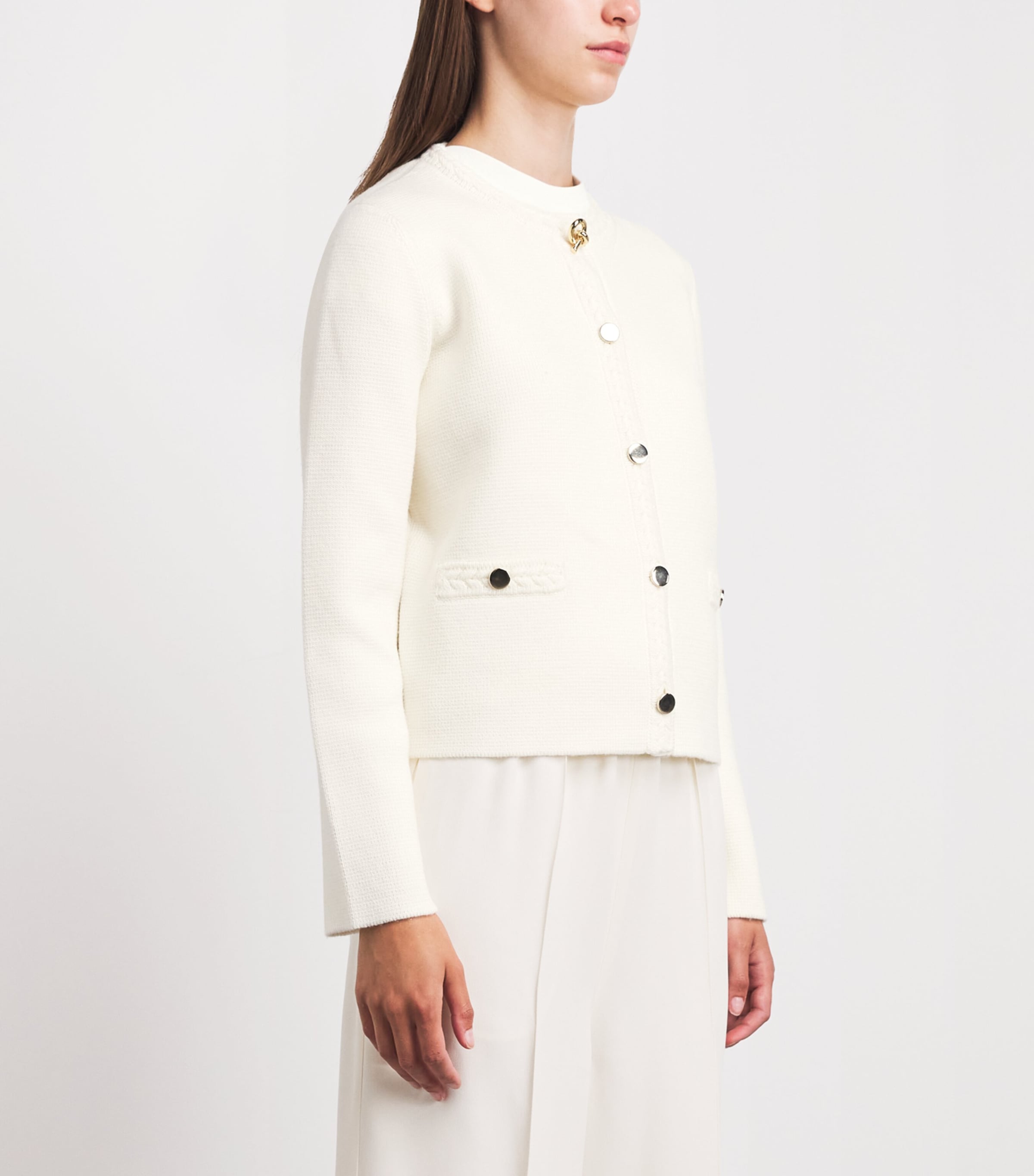 Fabiana Filippi Womens Merino Wool Cardigan Rafia Image 4