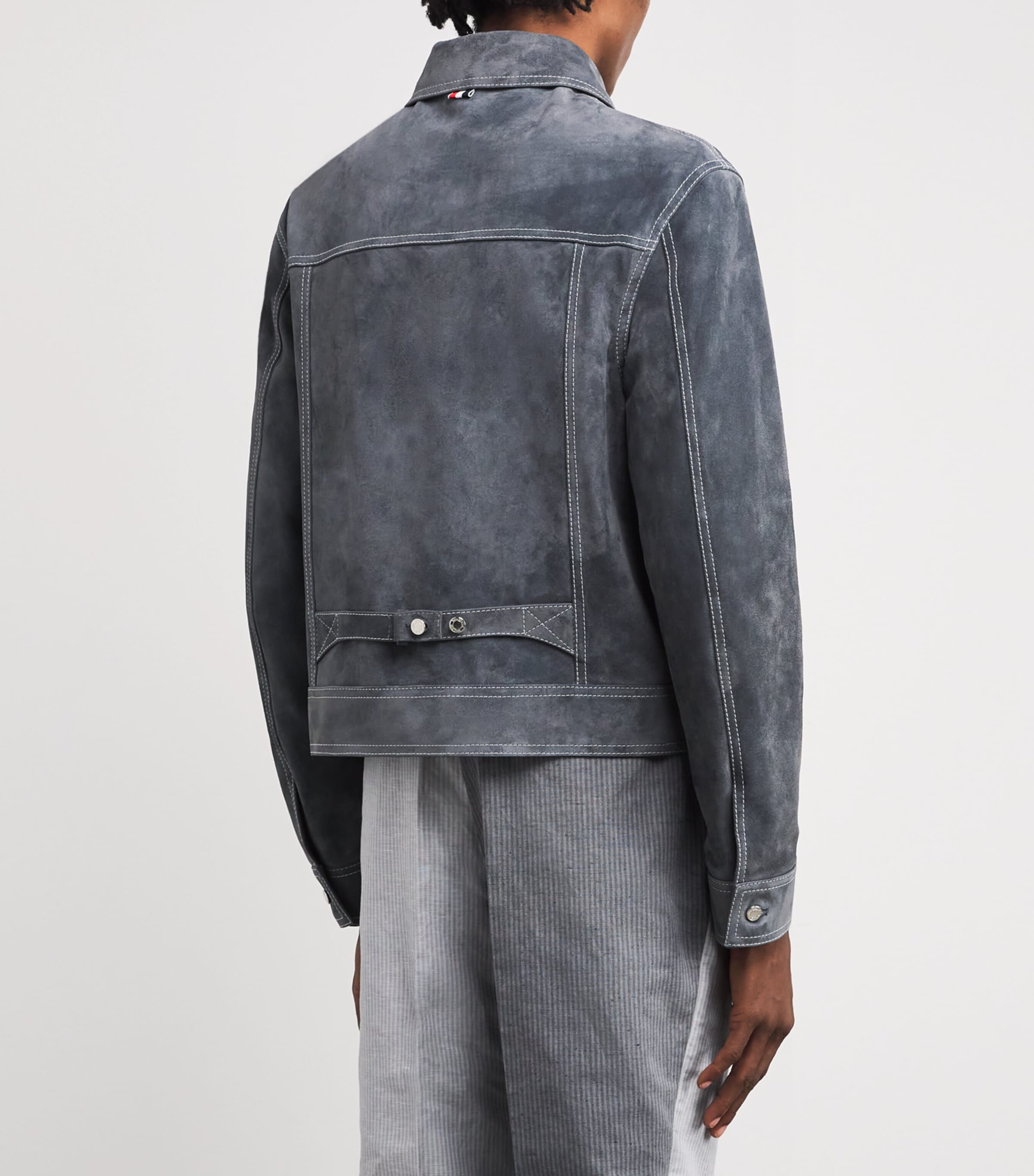 Suede Backstrap Utility Jacket SILVER Image 4