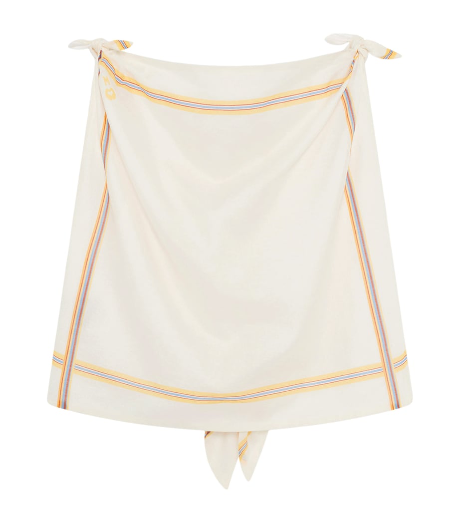 Maje Womens Cotton Scarf Top White Image 1