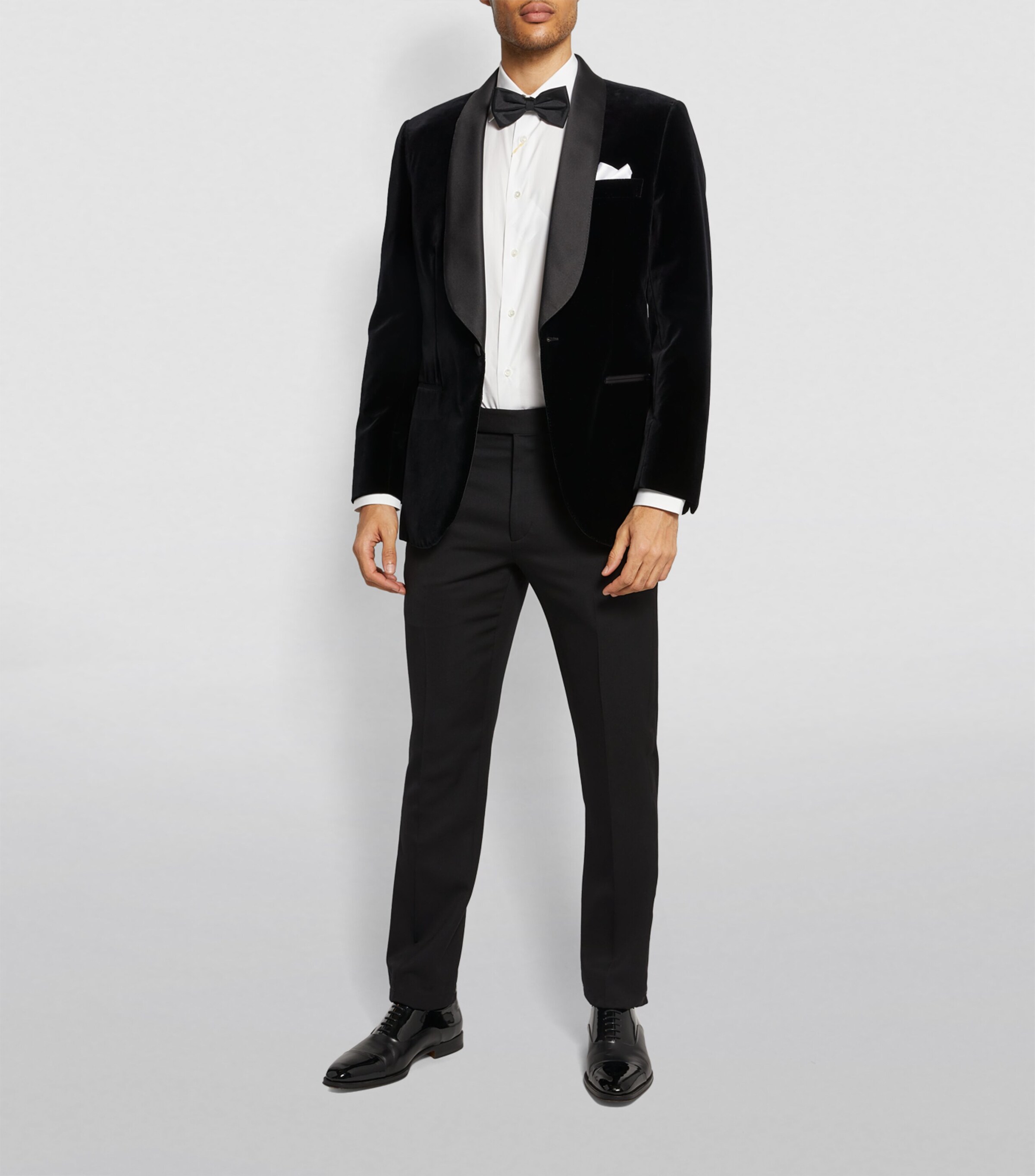 Wool Tuxedo Trousers 001 BLACK Image 6