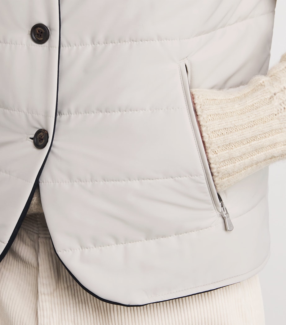 Cashmere-Silk Reversible Gilet BLU, SABBIA Image 7