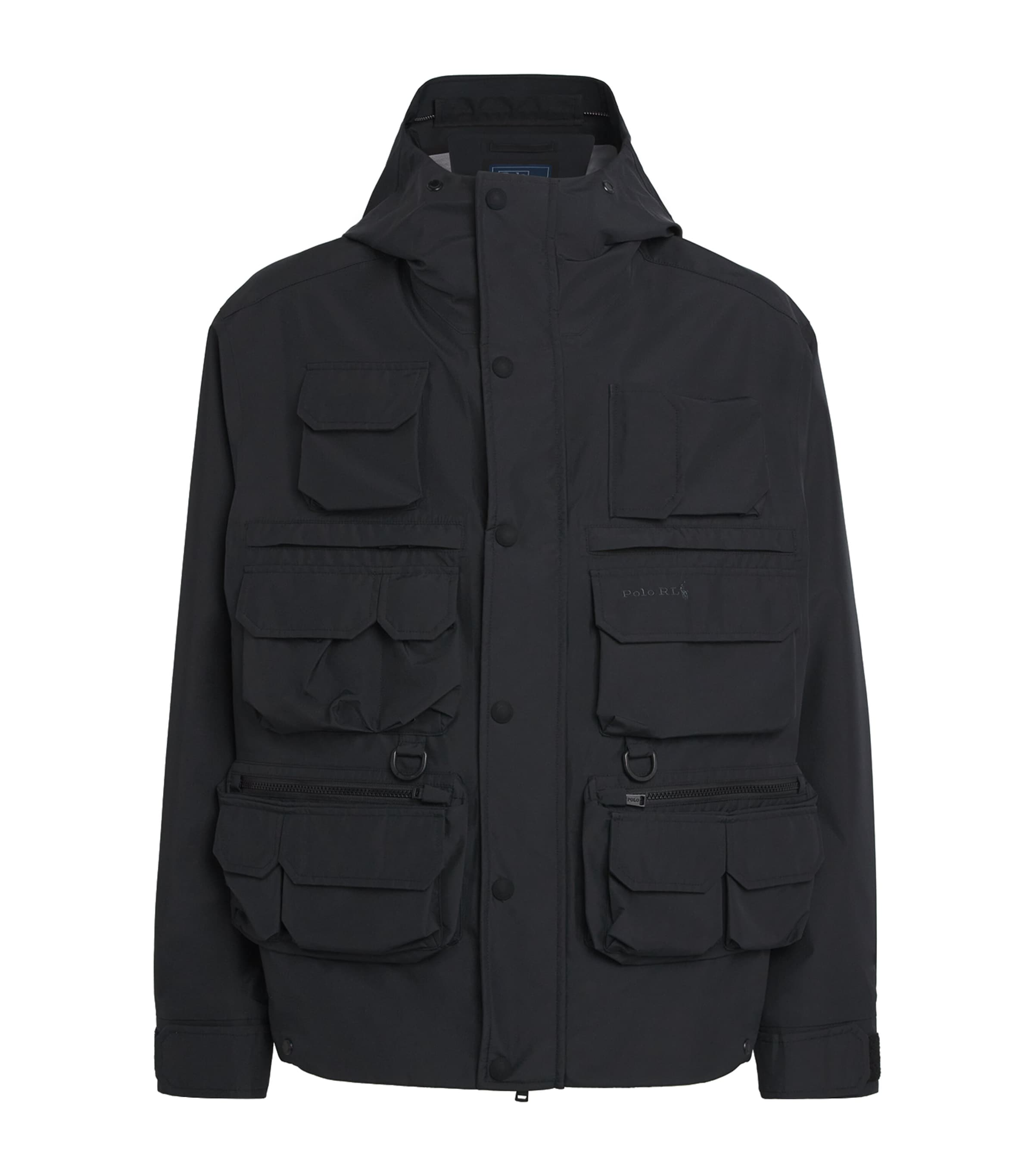 Polo Ralph Lauren Water-repellent Hooded Jacket In Black