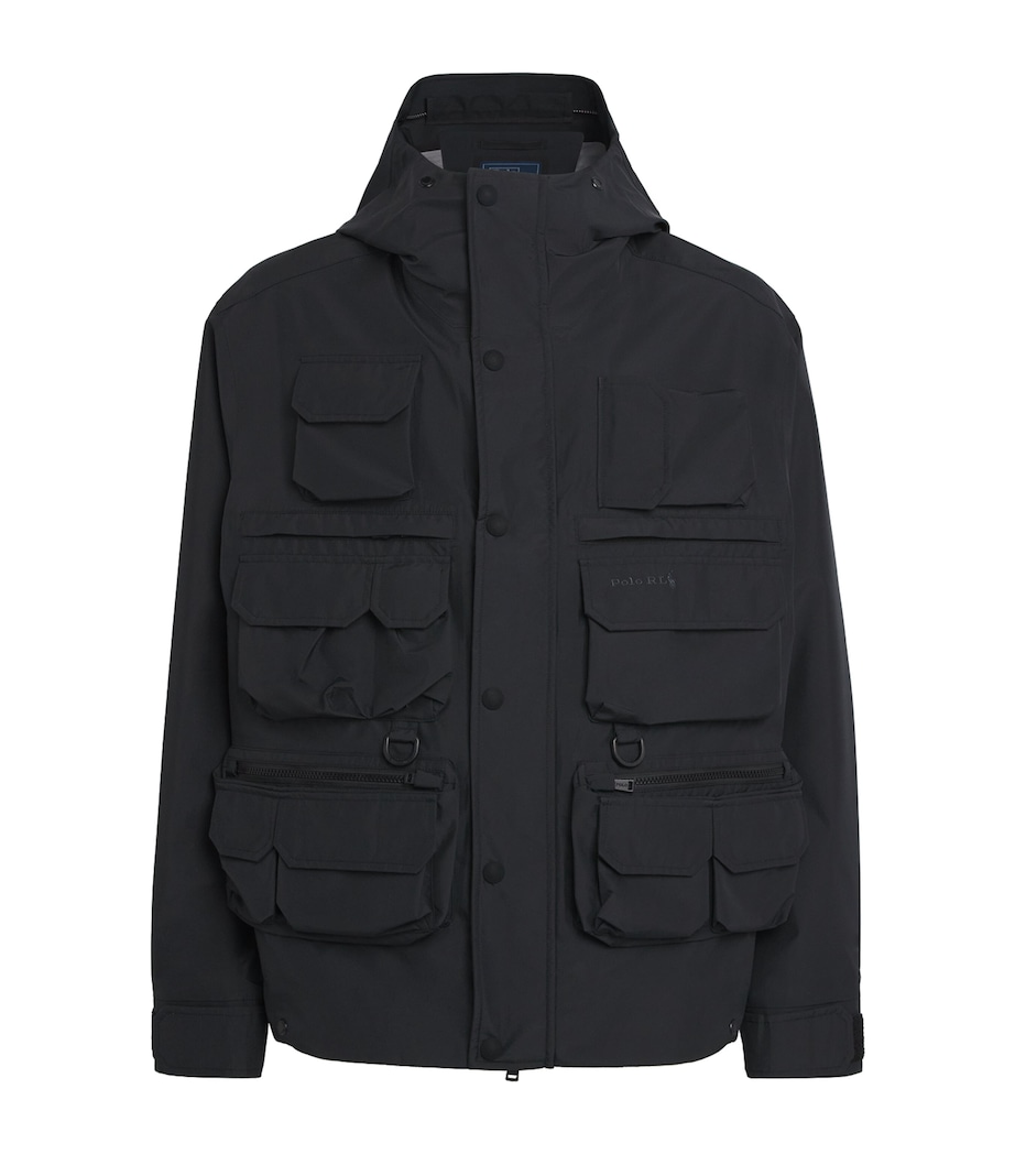 Water-Repellent Hooded Jacket BLACK Image 1