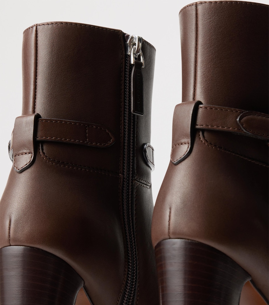 Leather Donnely Ankle Boots 90 LUGGAGE BROWN Image 4