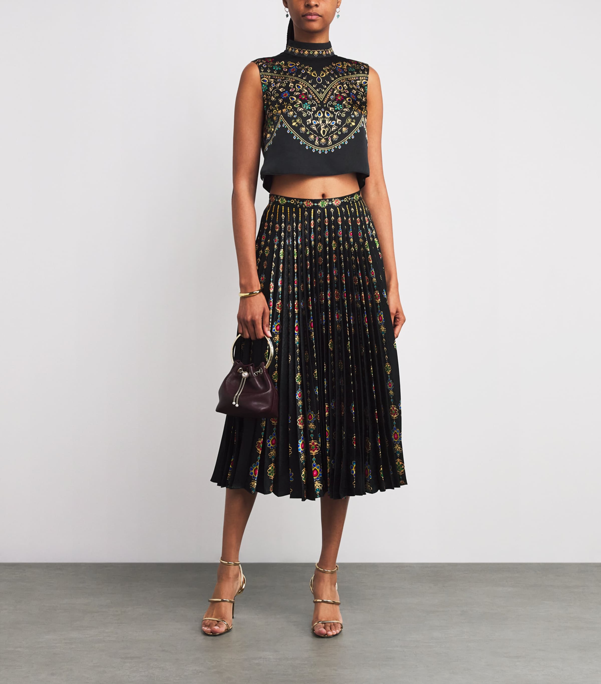 Satin Pendant Stripe Cropped Ren Blouse 2345-PENDANT BORDER Image 2